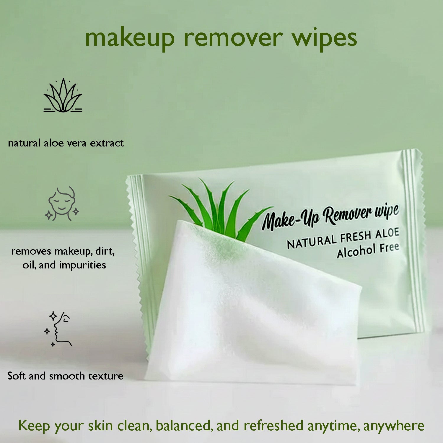 Premium Natural Aloe Makeup Remover Wipes (Pack of 10 Pc)