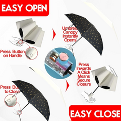 3-Fold Cute Umbrella Sun and Rain Protection UV Shield in use outdoor