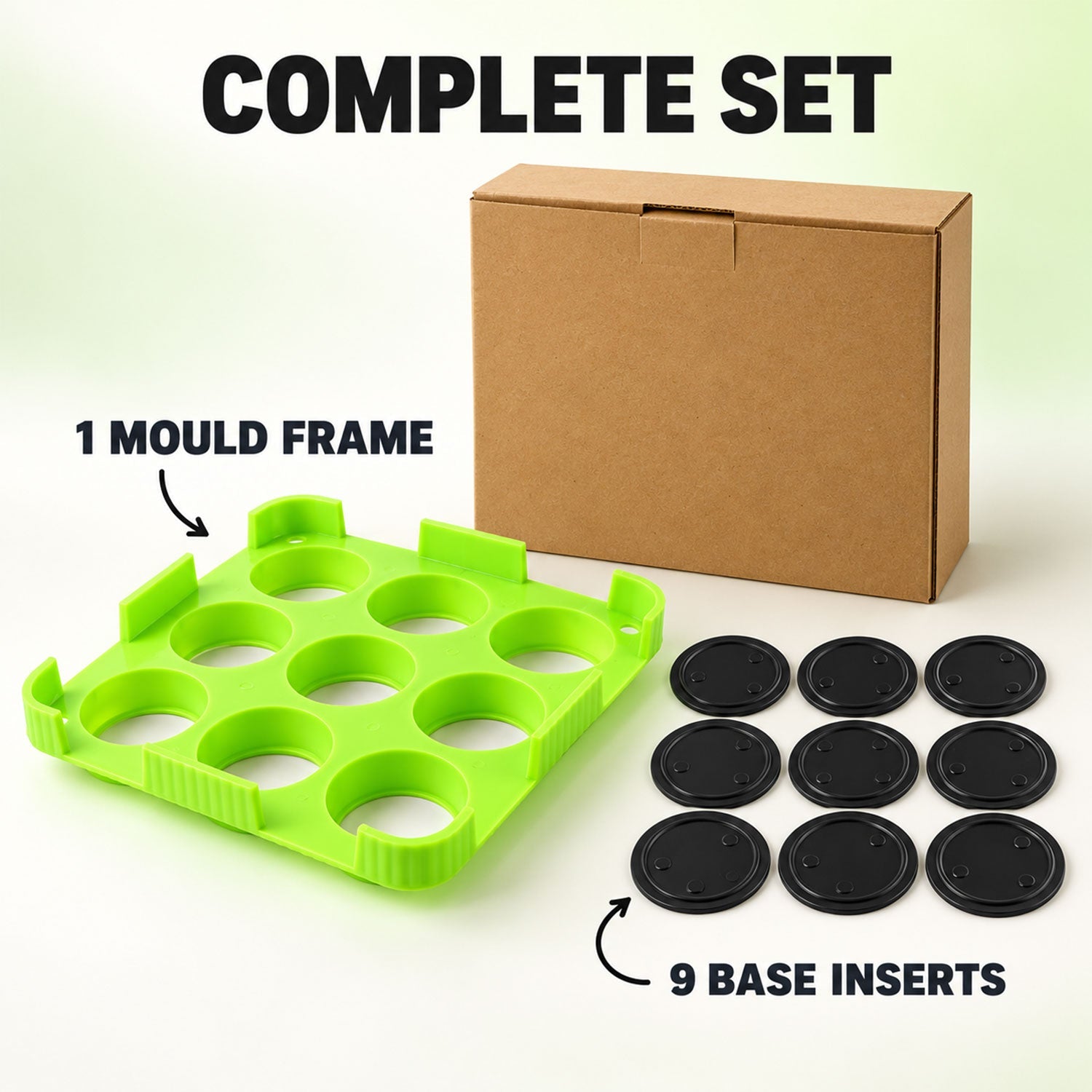 9 Cavity Cutlet and Aloo Tikki Maker Mould with Removable Base Inserts