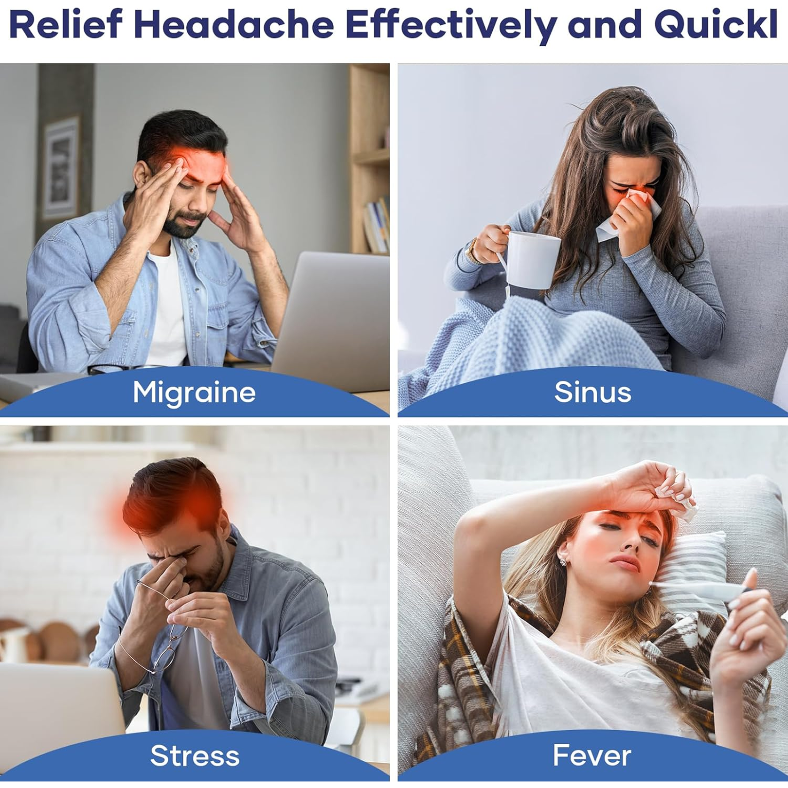 Soft gel ice pack cap for tension headache relief
