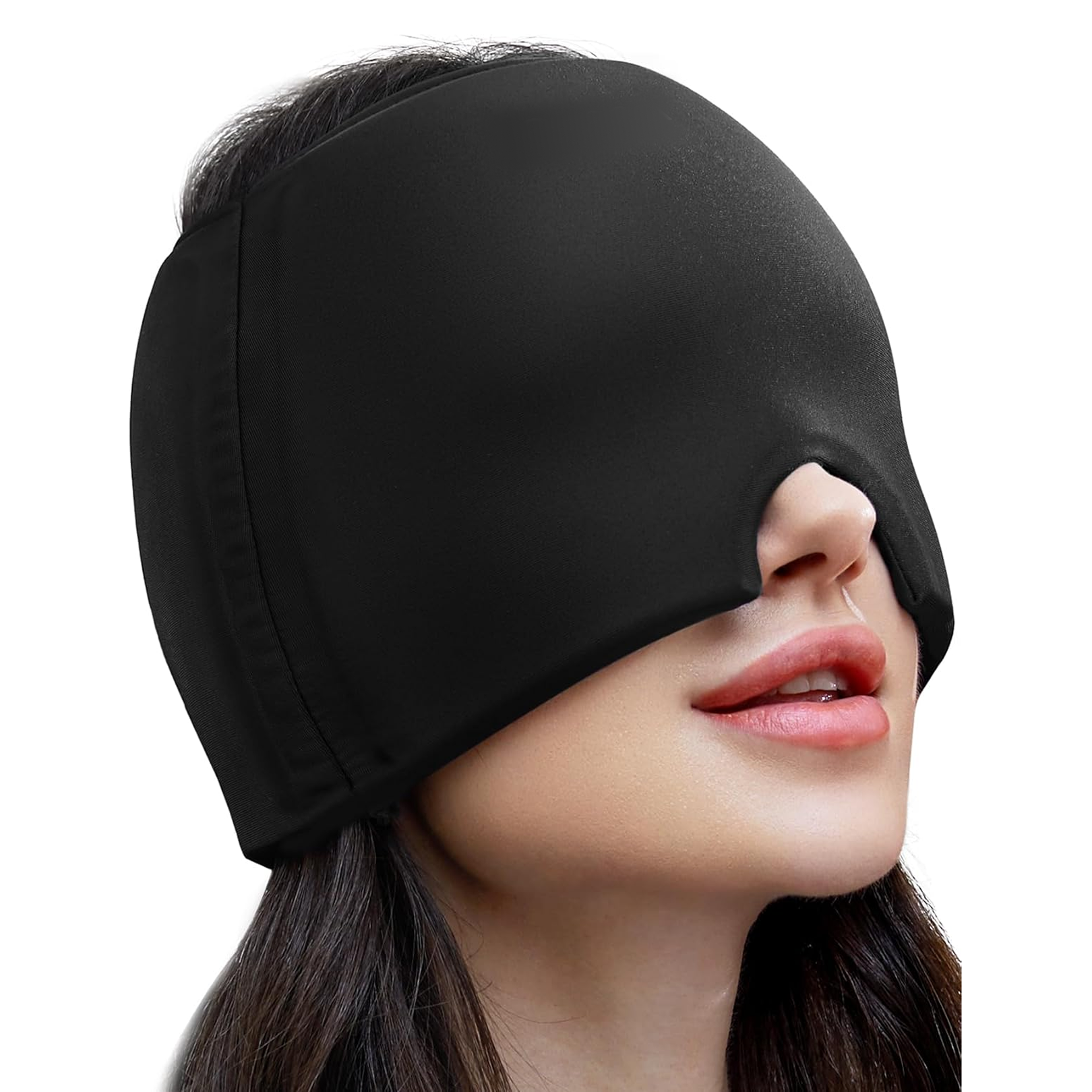 Migraine and headache relief cap with ice wrap