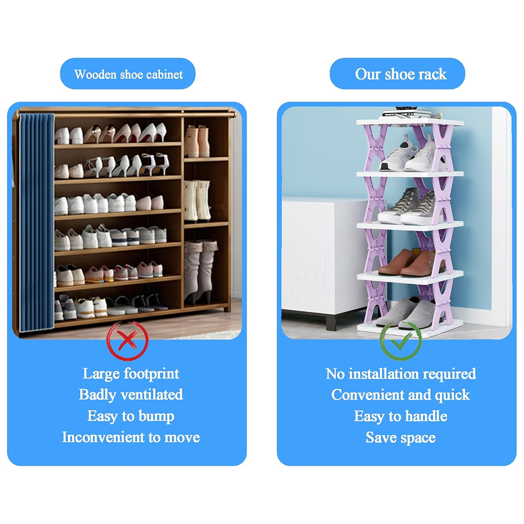 Foldable Shoe Rack 6 Layers scale comparison