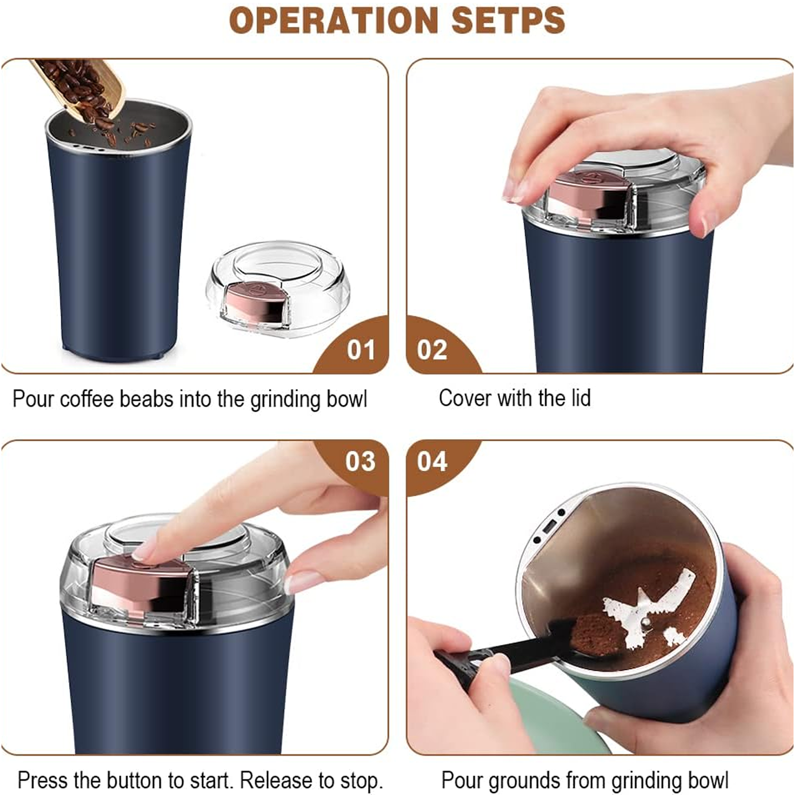 Portable 4-Blade Mini Grinder Blender packaging shot
