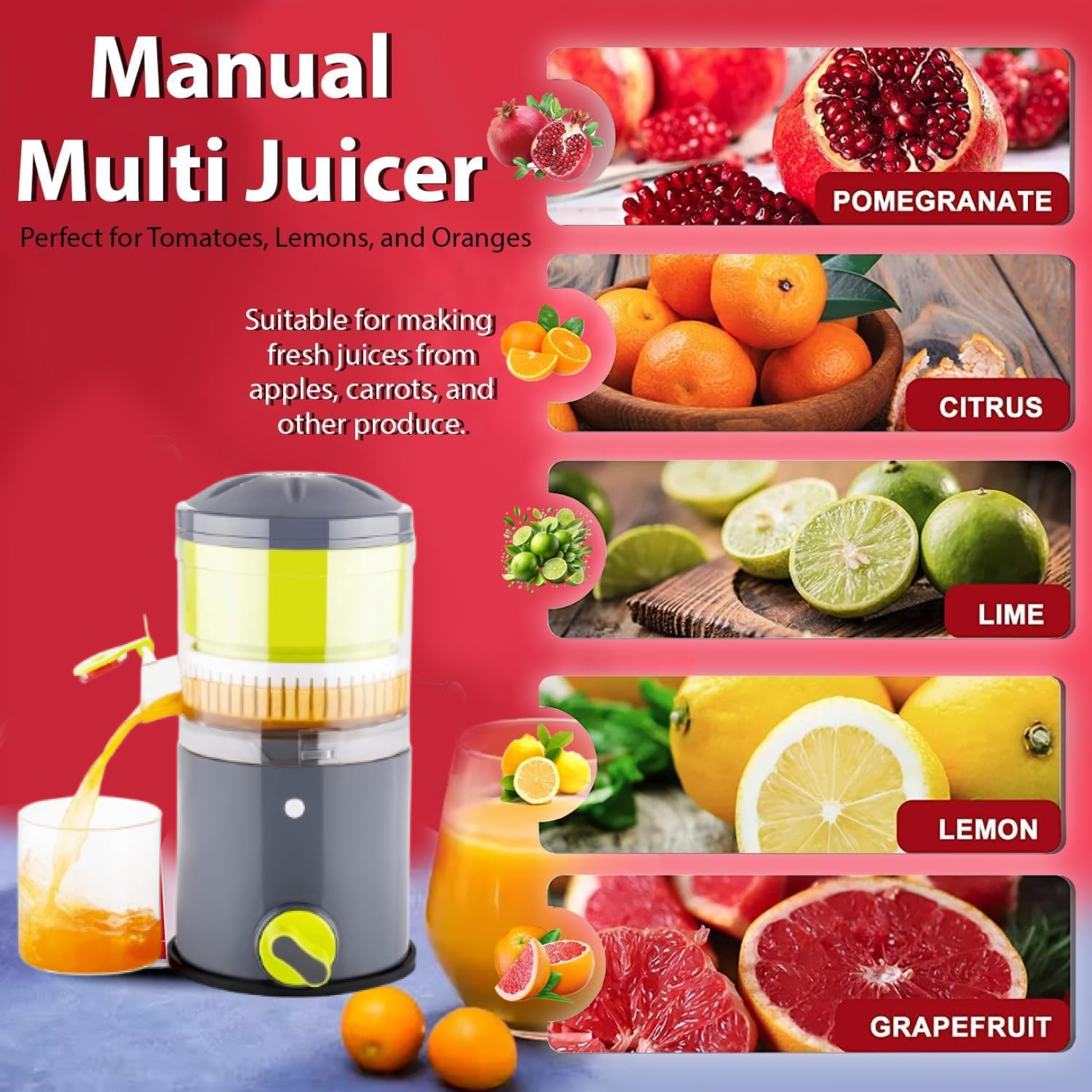 Manual Juicer in multicolor design