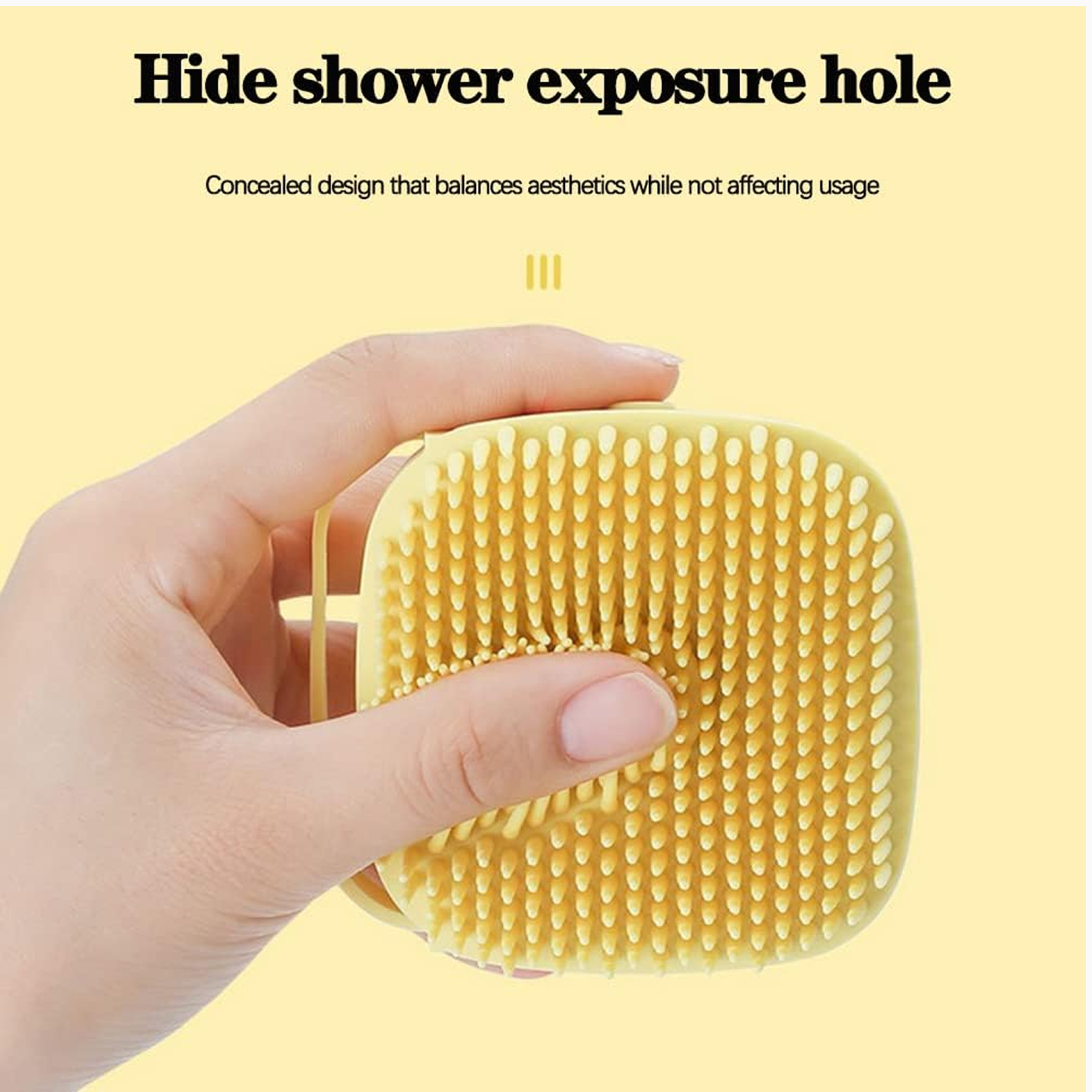 Side view of silicone massage bath brush