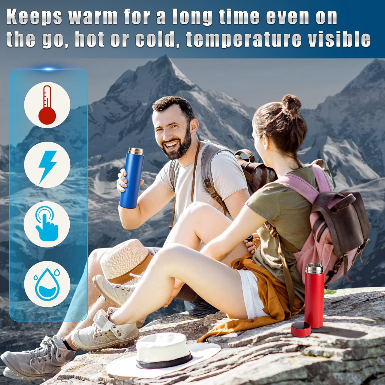 Packaging of the Smart Vacuum Insulated Water Bottle with LED