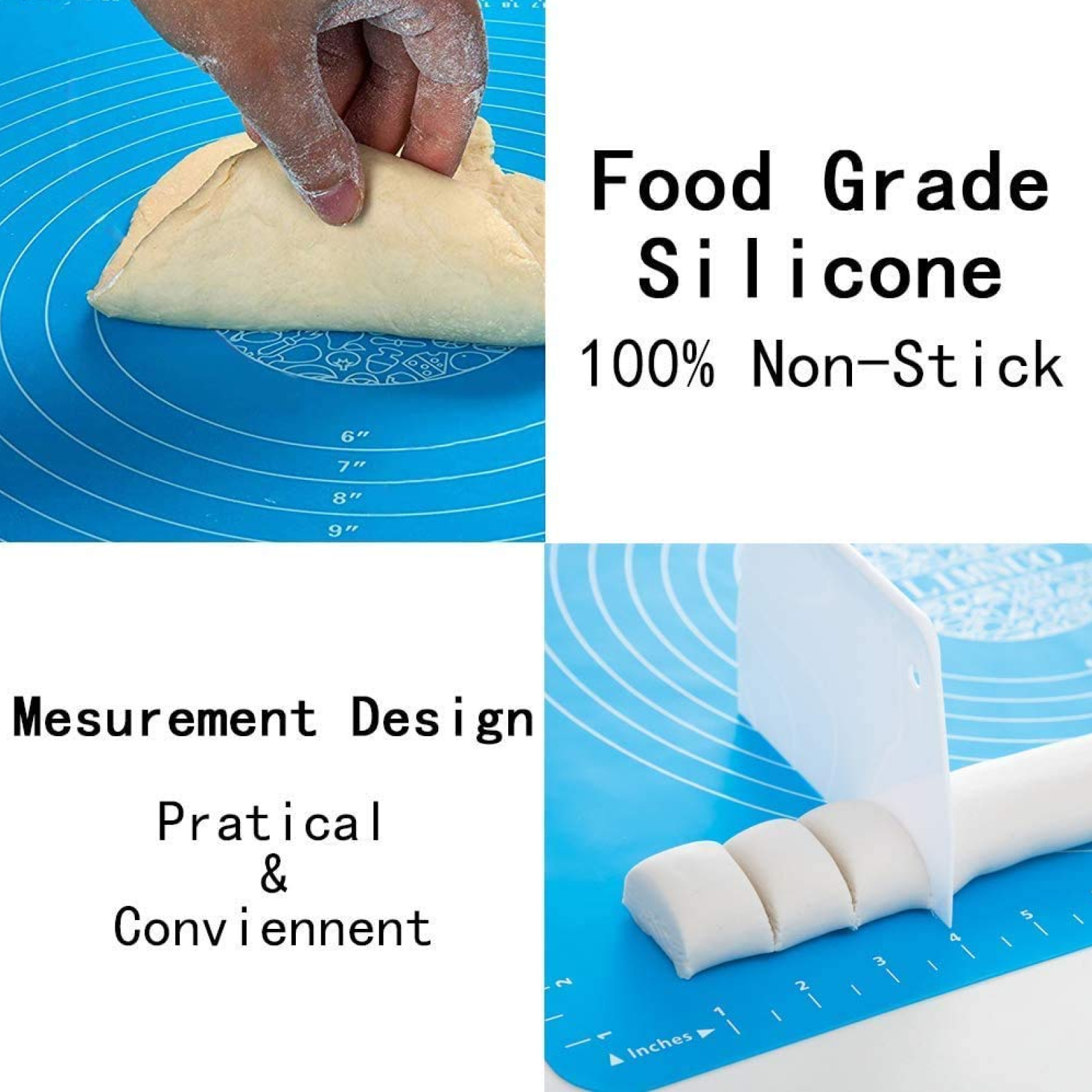 DeoDap Silicone Baking Mat Rolling Mat - feature