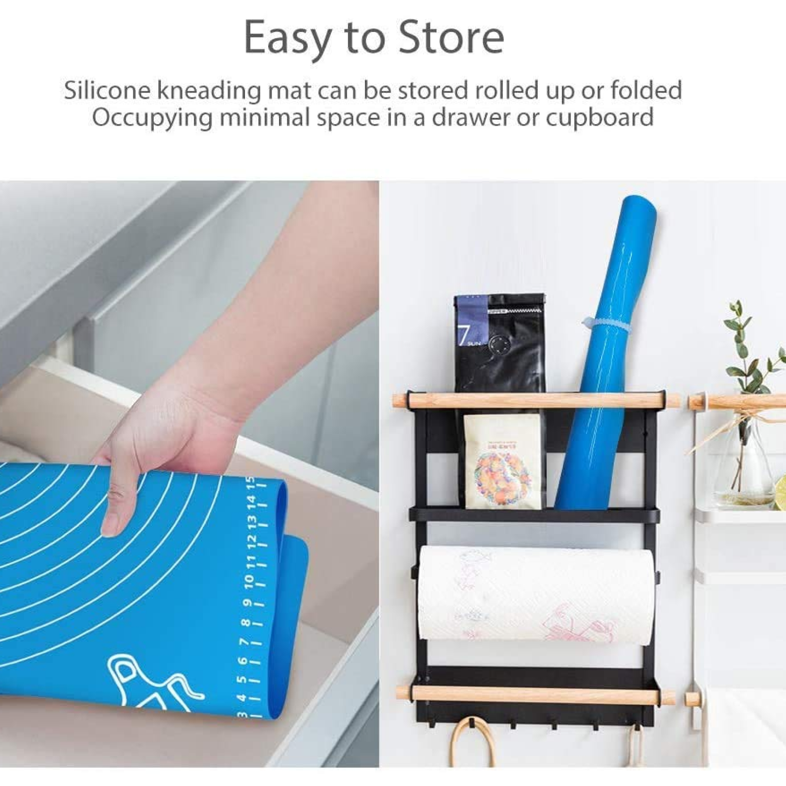 DeoDap Silicone Baking Mat Rolling Mat - scale
