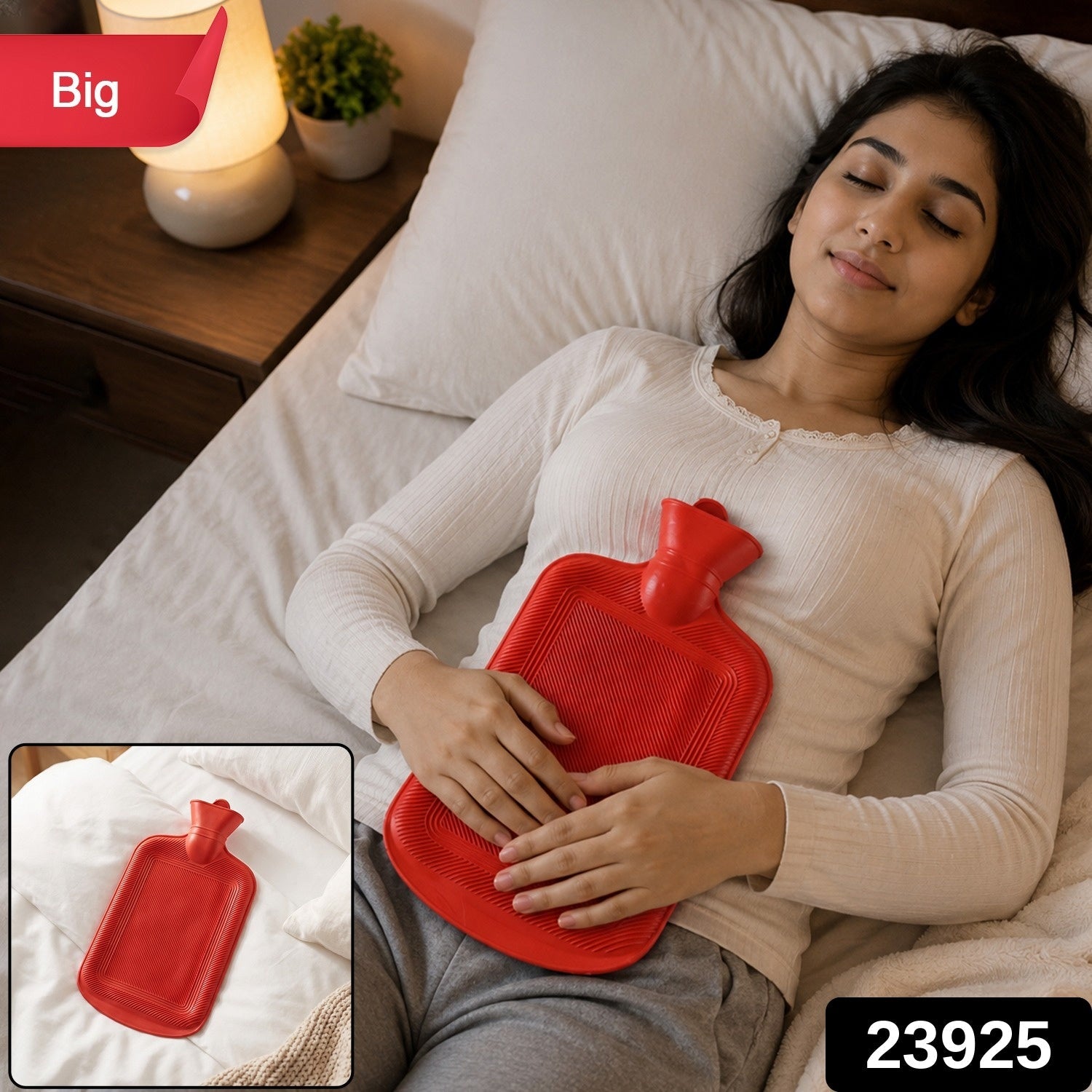 Large hot water bottle for heat therapy, 1 piece