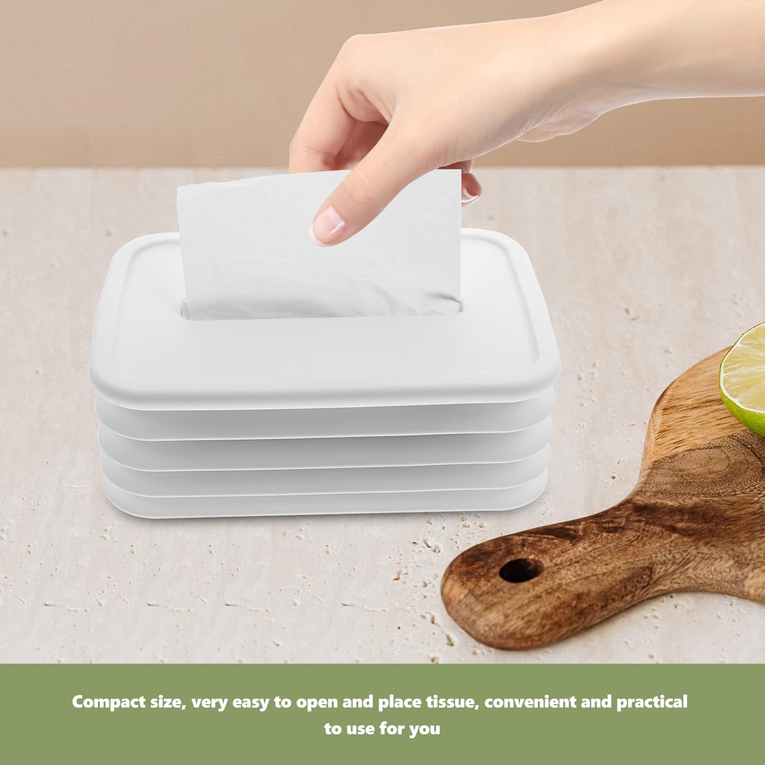 Foldable Silicone Tissue Box Holder for Bathroom & Office
