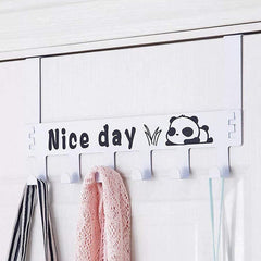 Heavy-Duty Carbon Steel Door Hook Hanger Rack with 6 hooks in white