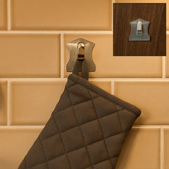 Self-adhesive stainless steel hooks on smooth surface