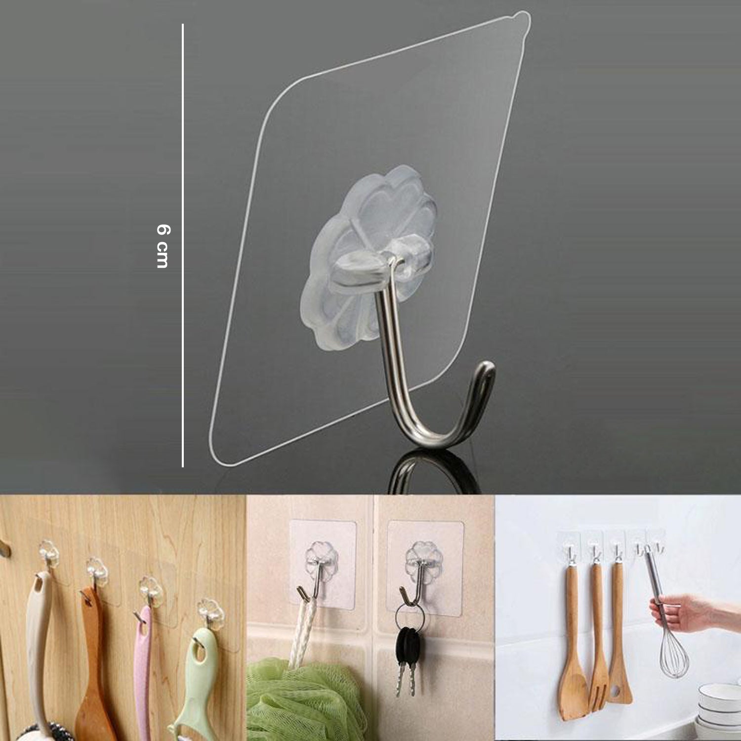 Wall hooks size guide showing dimensions