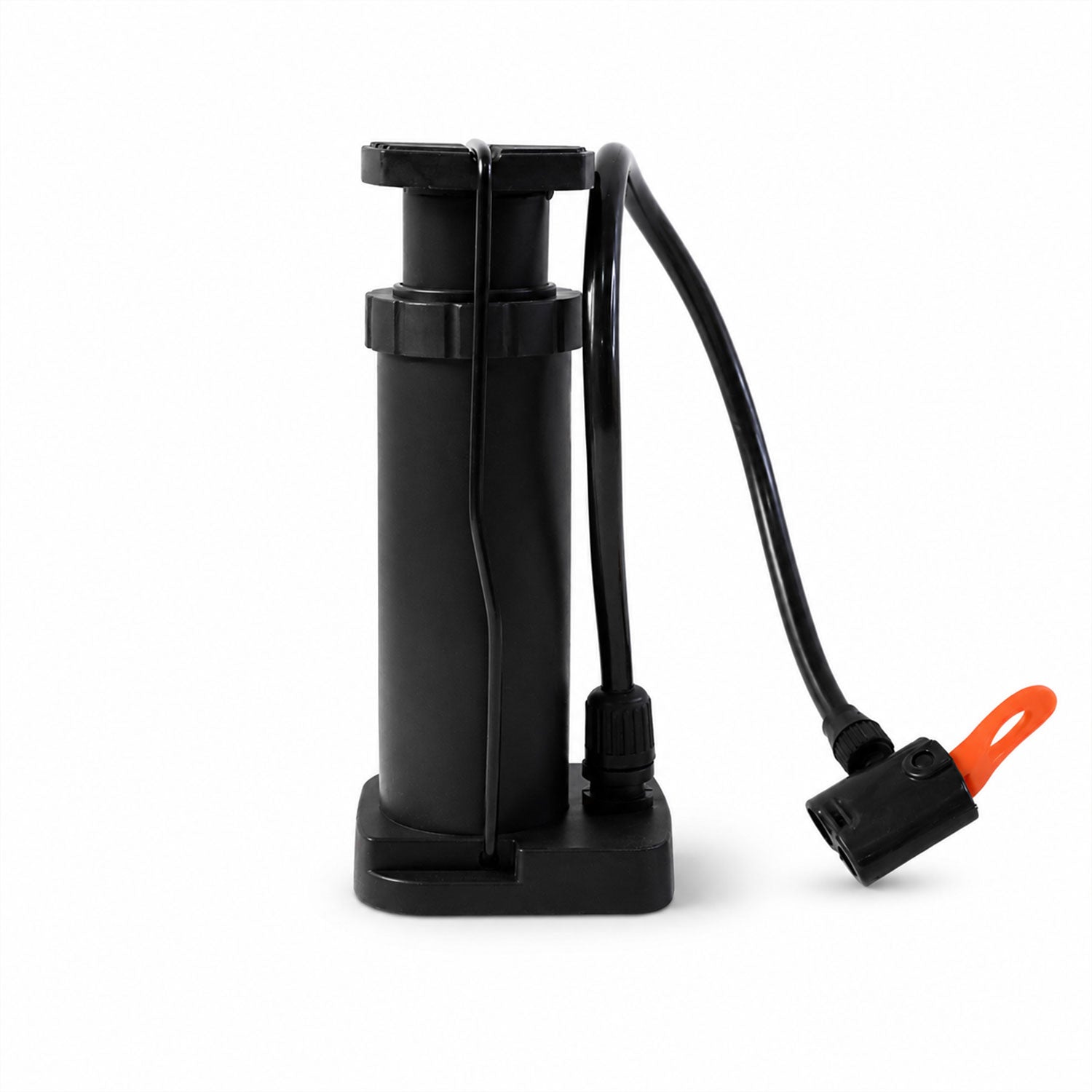 Compact mini foot pedal air pump on a white background