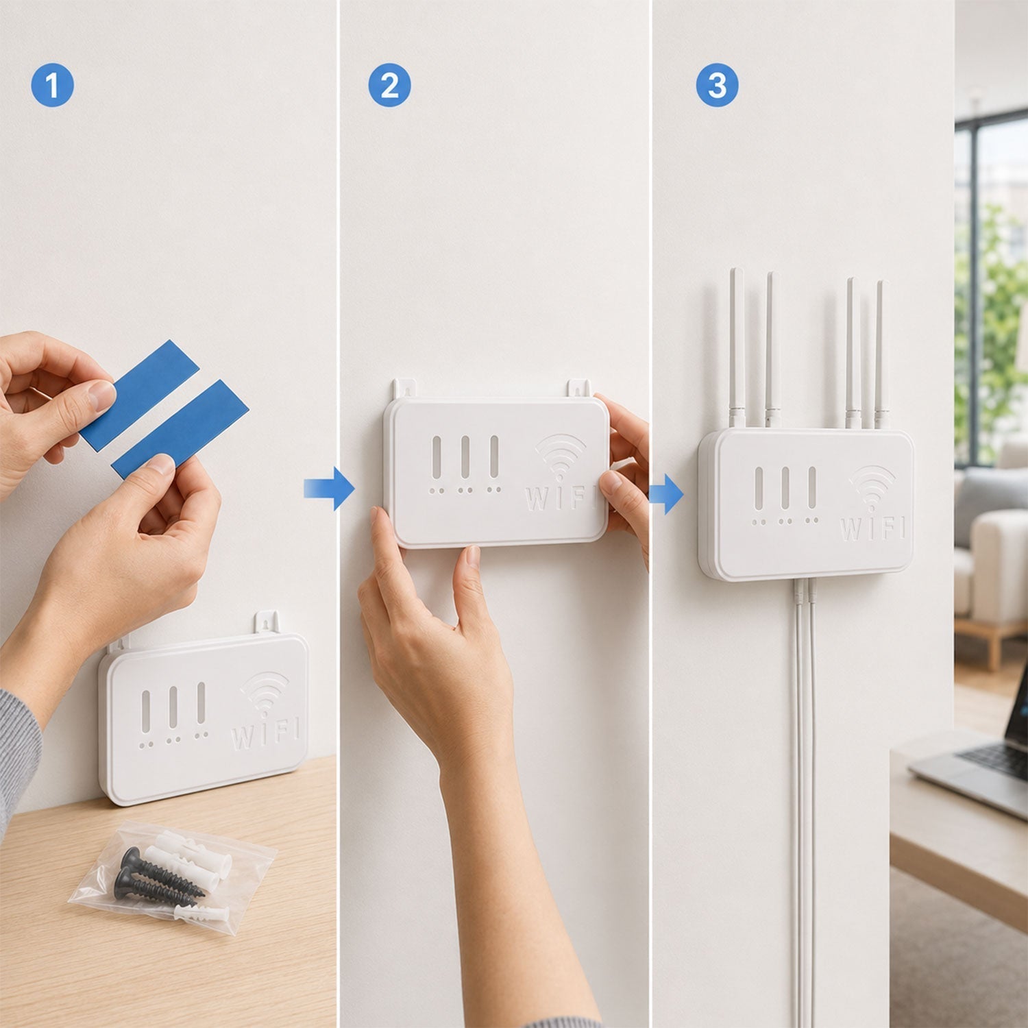 Router holder wall mount use
