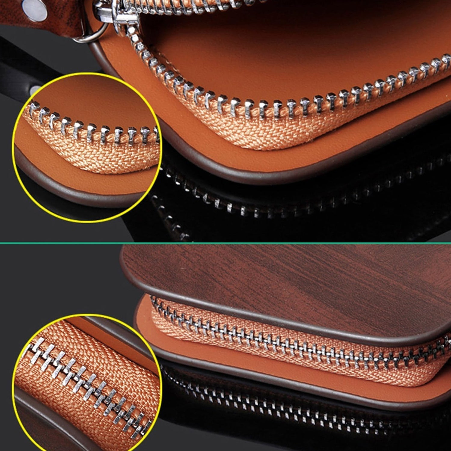 Smart key holder zip detail
