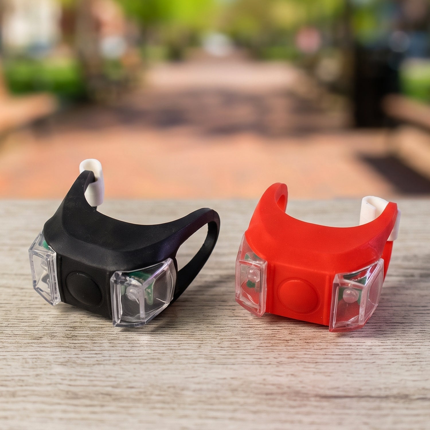 Pair of silicone LED bicycle lights