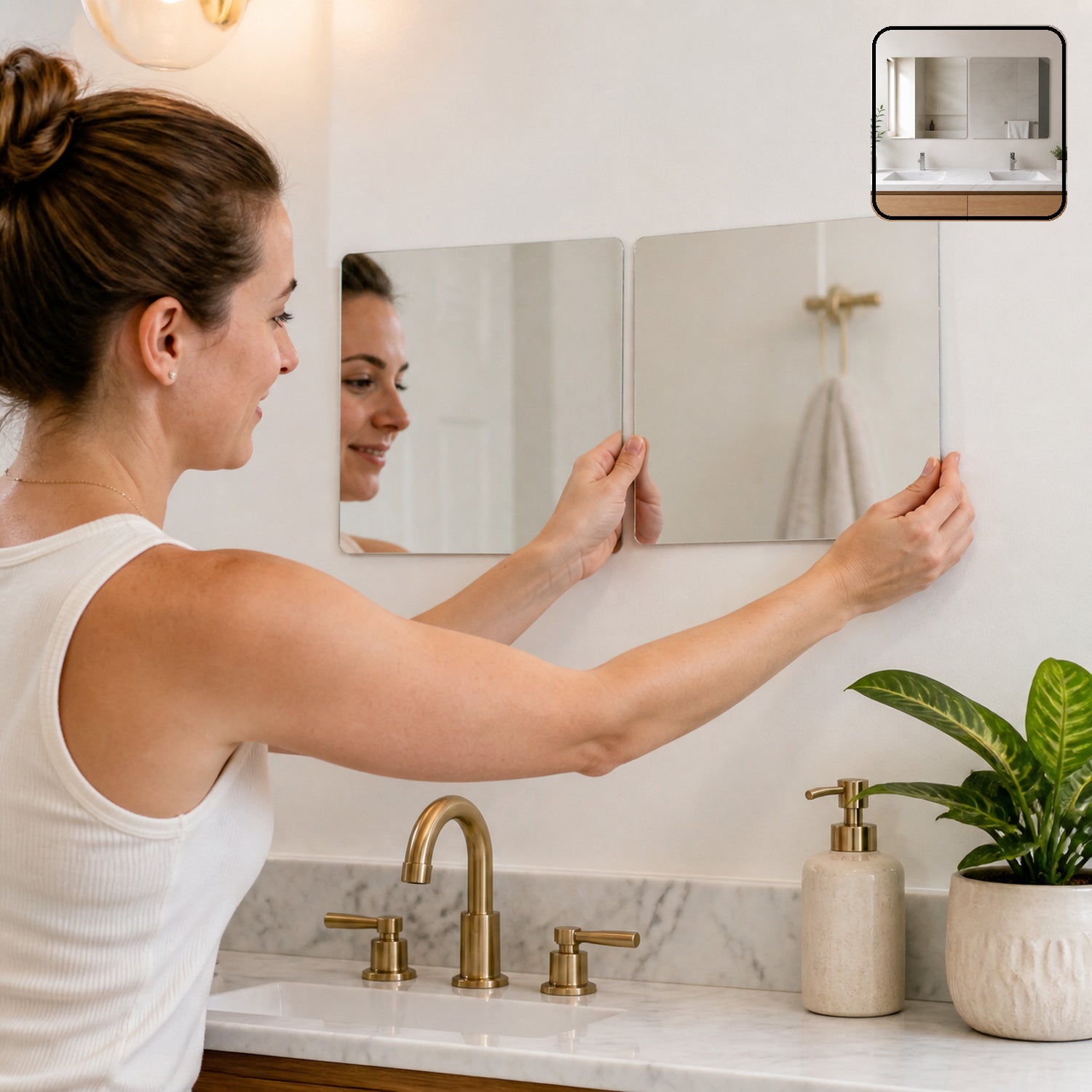Mirror sticker white bg