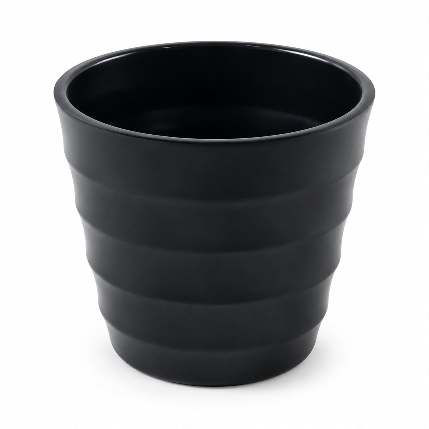 Modern Ribbed Plastic Flower Pot for Indoor Plants and Home Decoration
