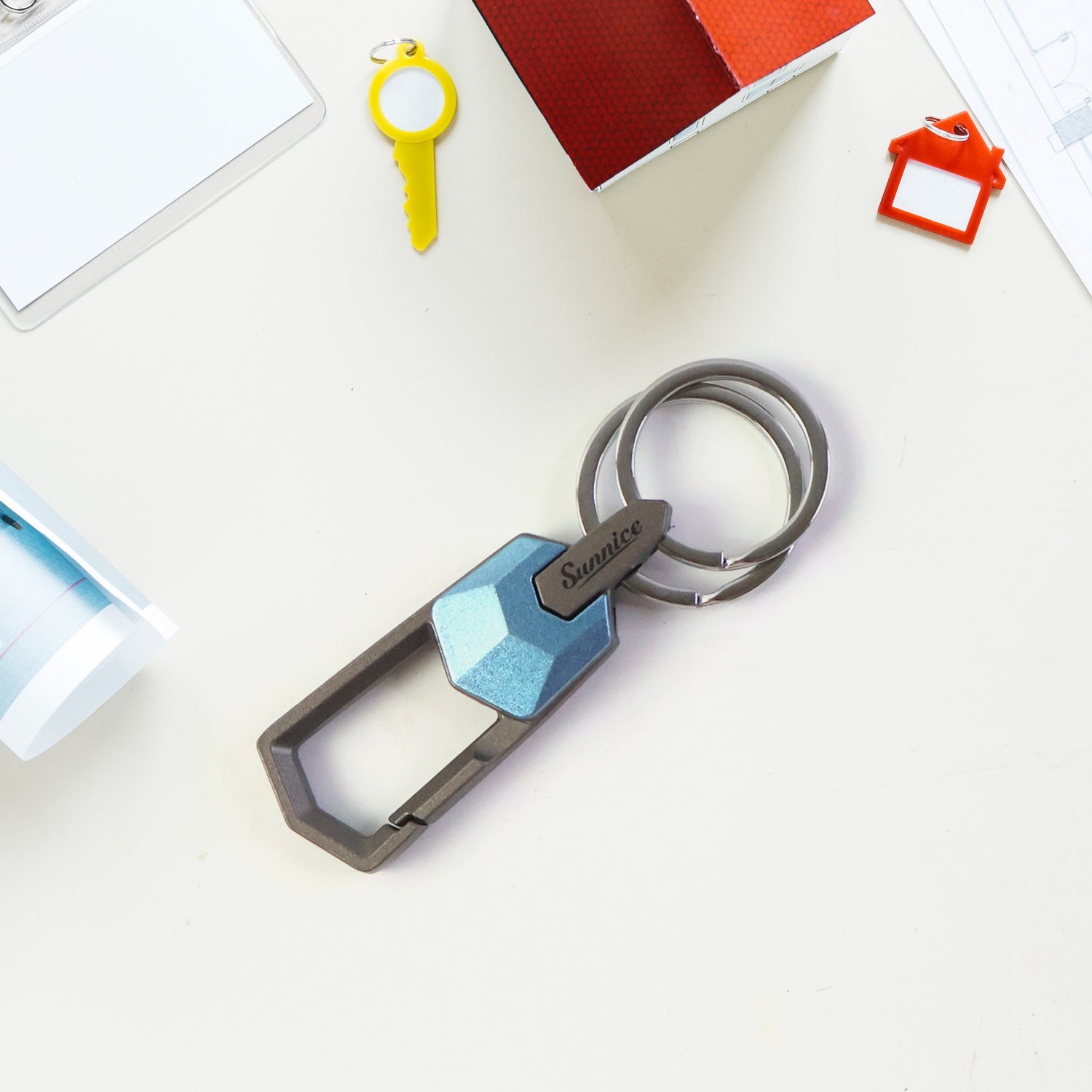 Premium Heavy-Duty Metal Keychain with Carabiner Clip (1 Pc / Assorted Design)