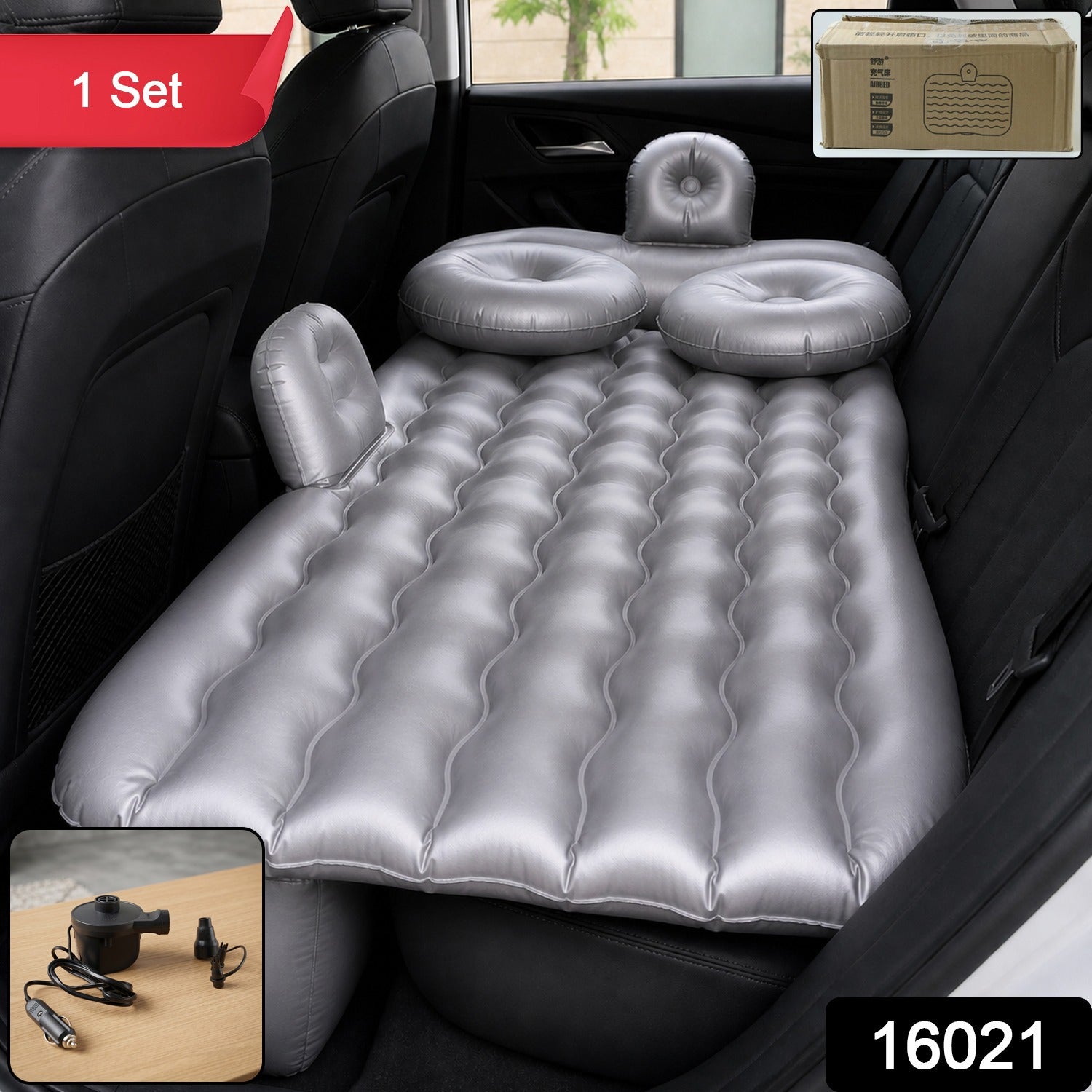 Car Air Mattress Bed Set with Inflatable Pillows and Cushions (1 Set / Mix Design)