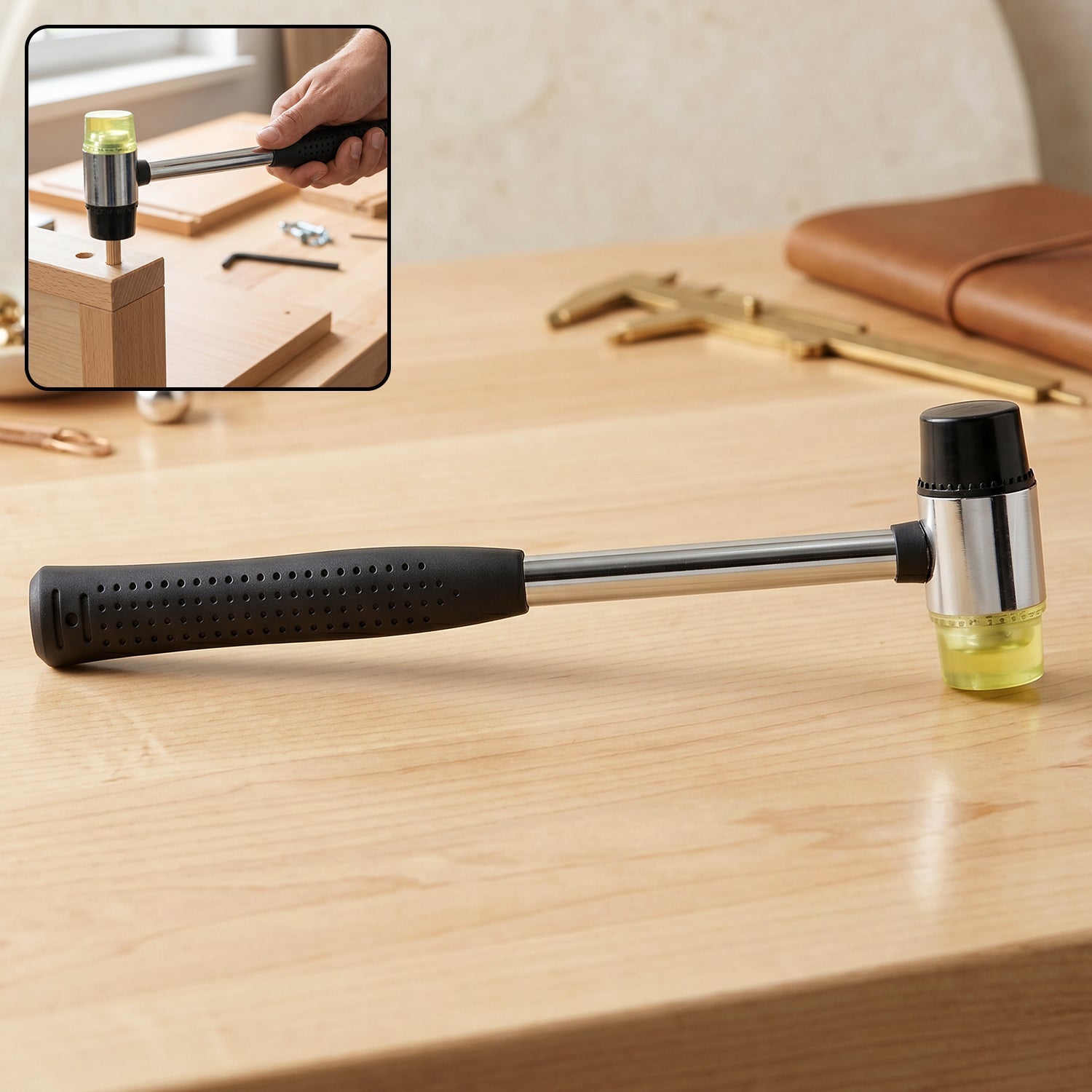 Double head rubber mallet hammer