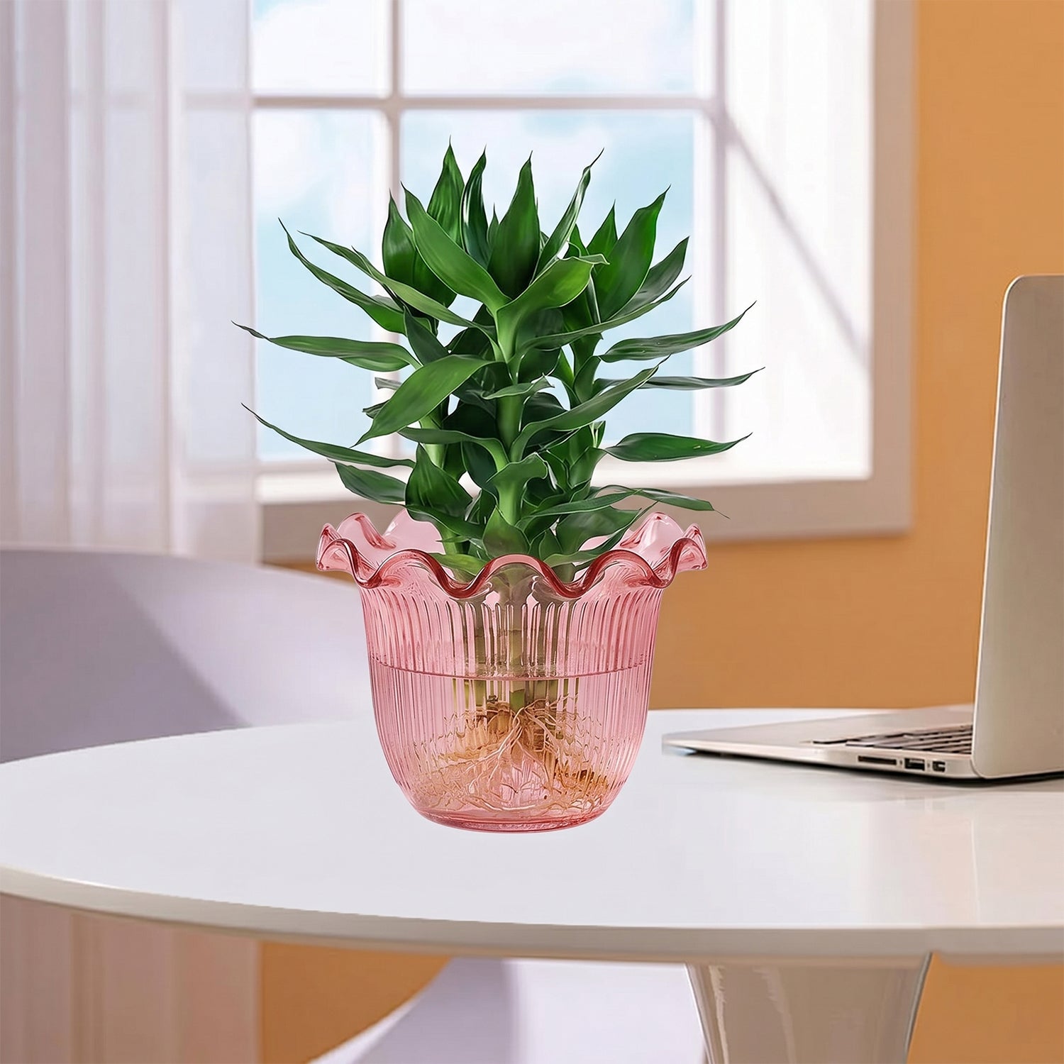 Ruffled vase home decor