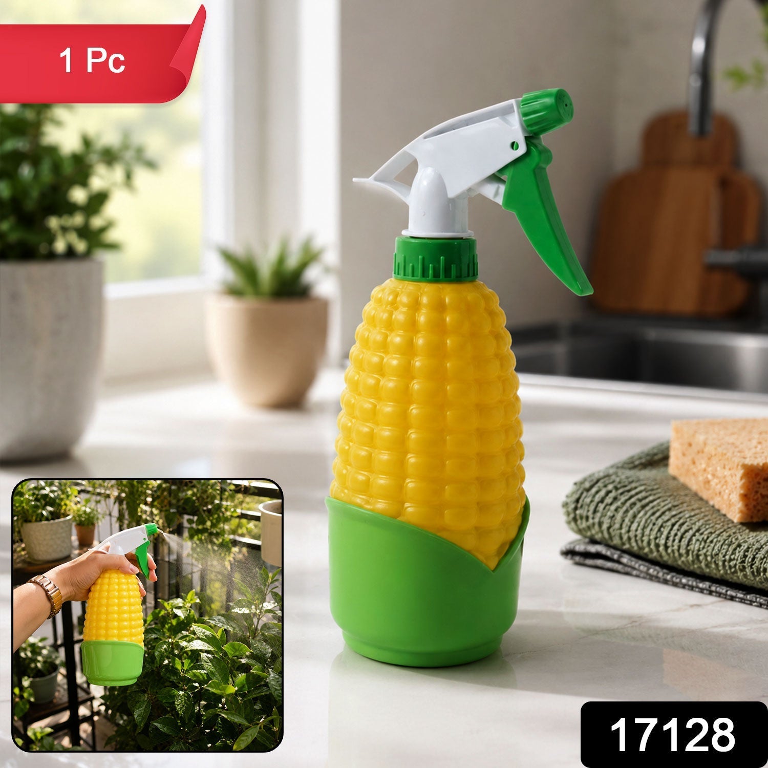 Pack of corn shape trigger spray bottles for home and garden use.