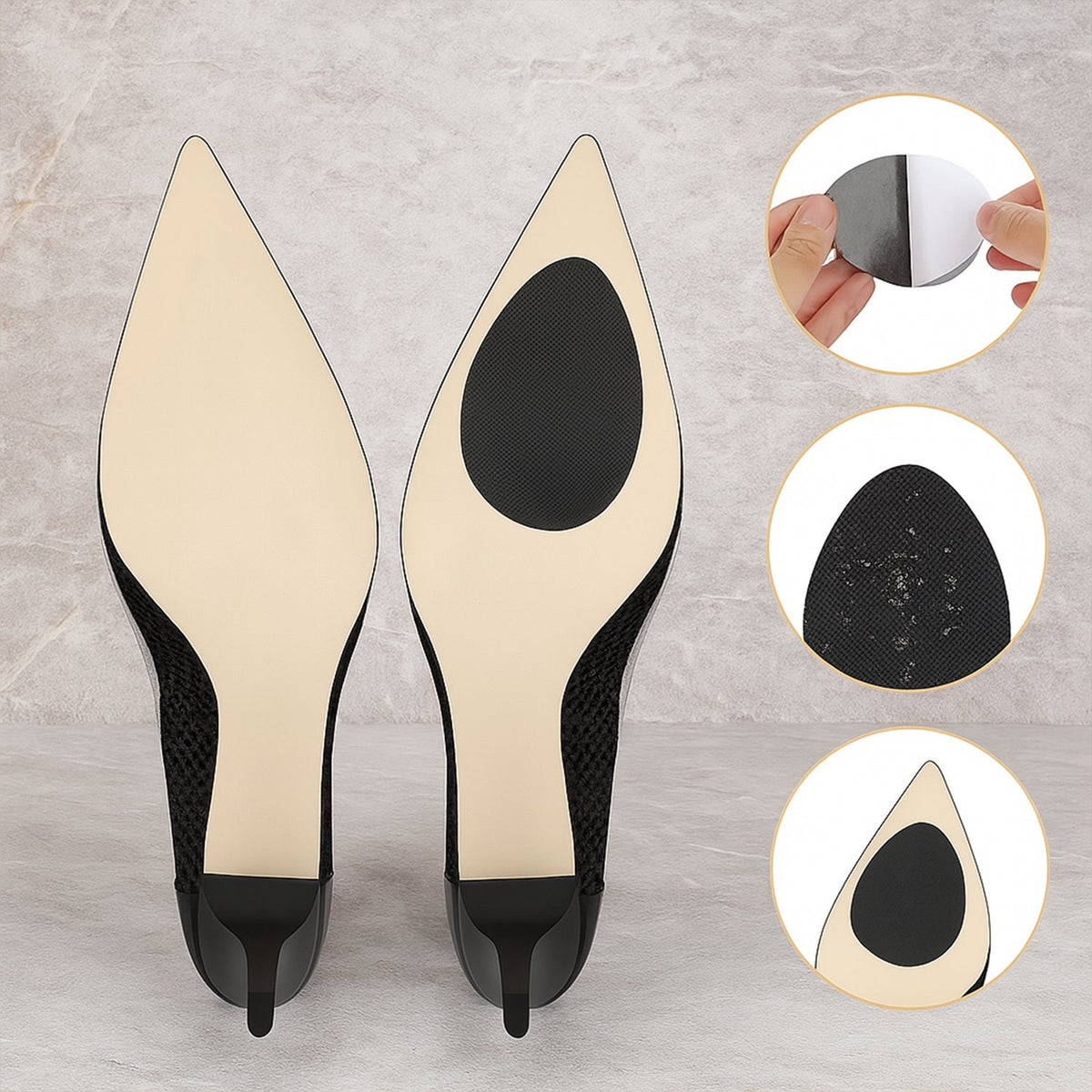 Non-slip rubber shoe sole protector pads for ladies' high heels