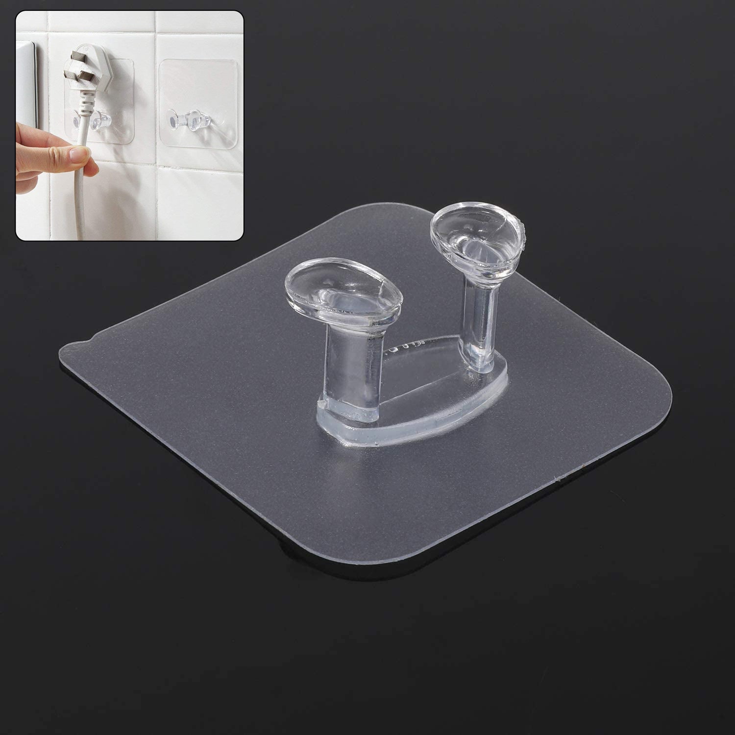 Transparent waterproof self-adhesive wall hook mounted on wall
