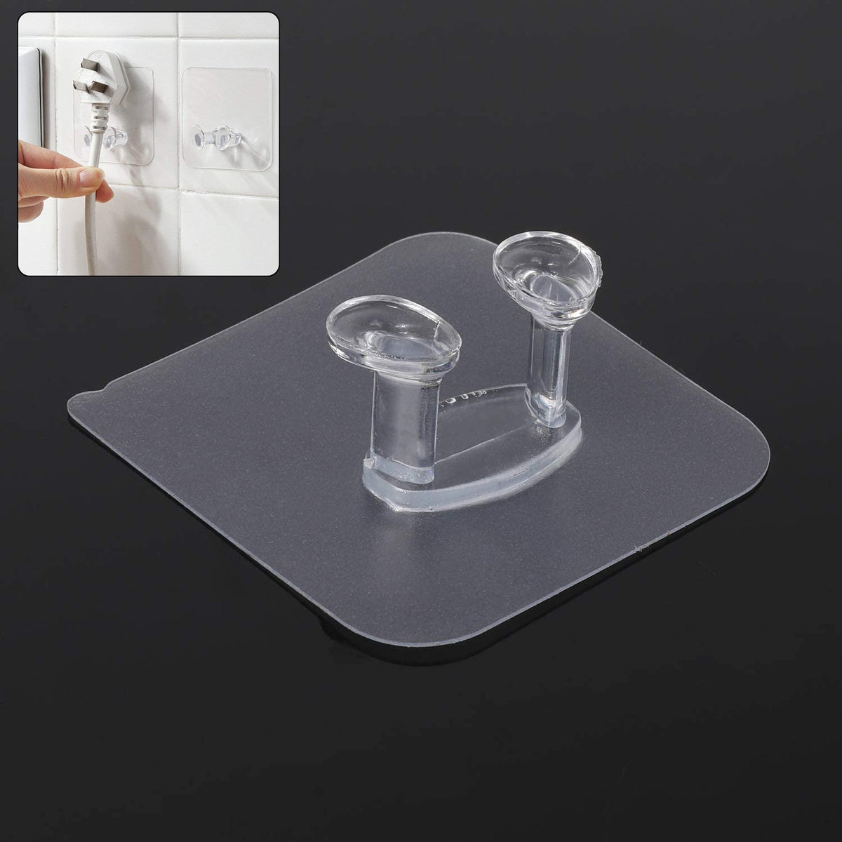 Transparent waterproof self-adhesive wall hook mounted on wall