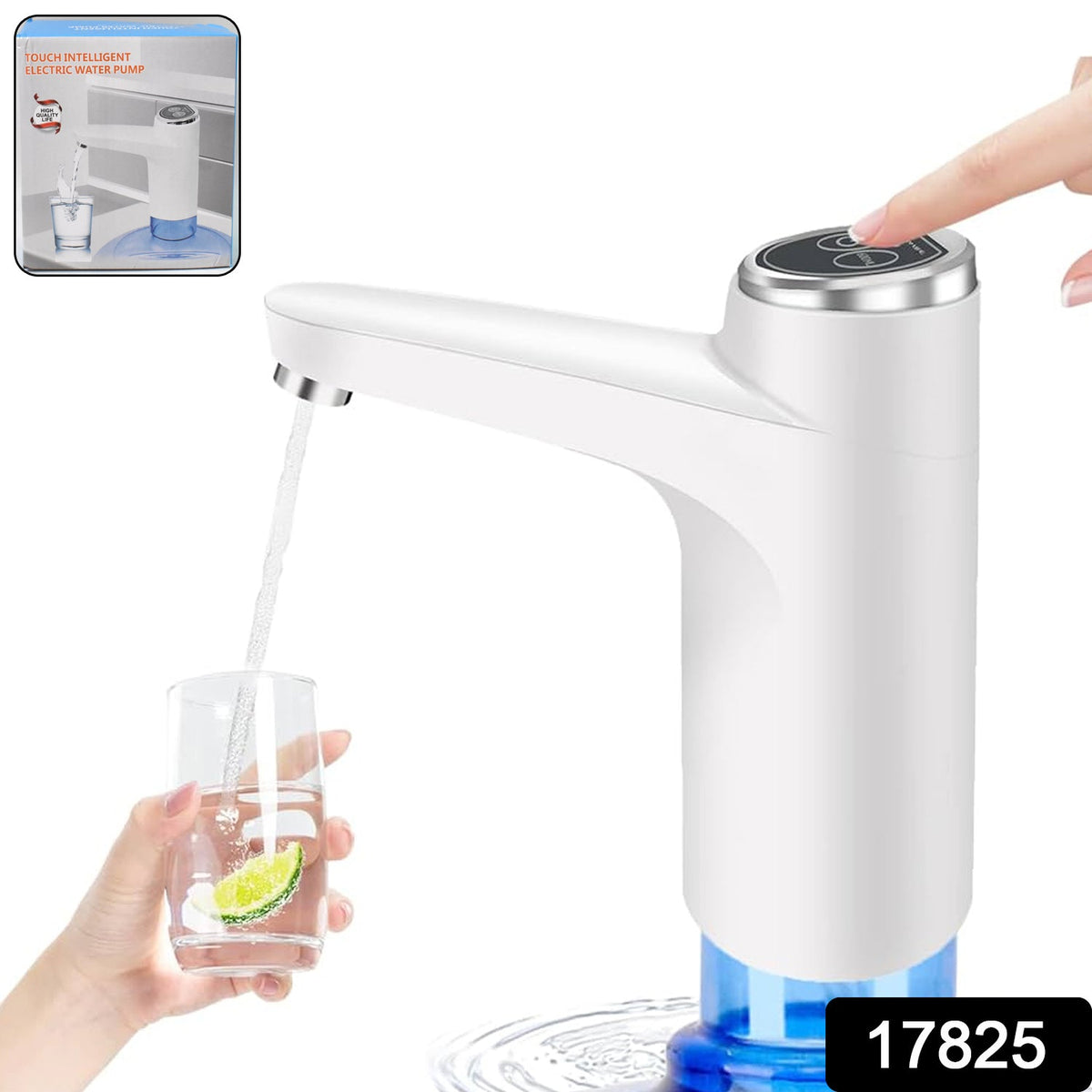 USB electric water dispenser pump with bottle on table