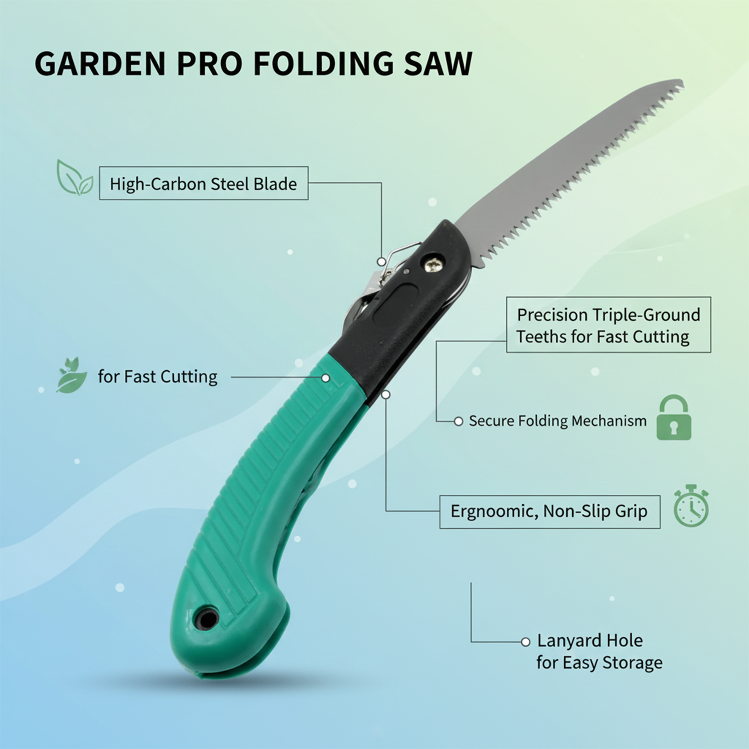 Folding Handsaw â€“ Pruning Saw for Tree Trimming, Gardening & Wood Cutting
