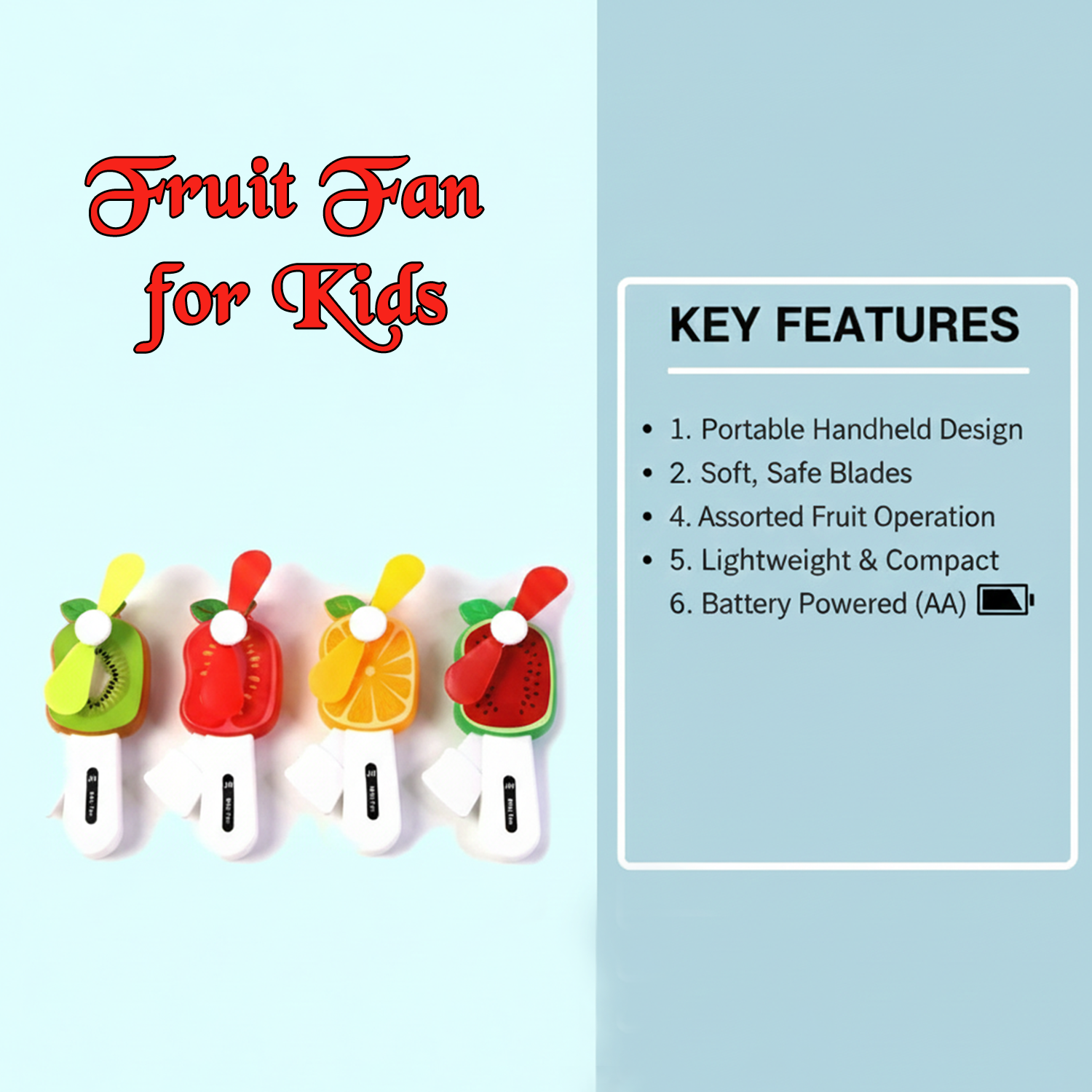 Fruit-Shaped Mini Fan Front View