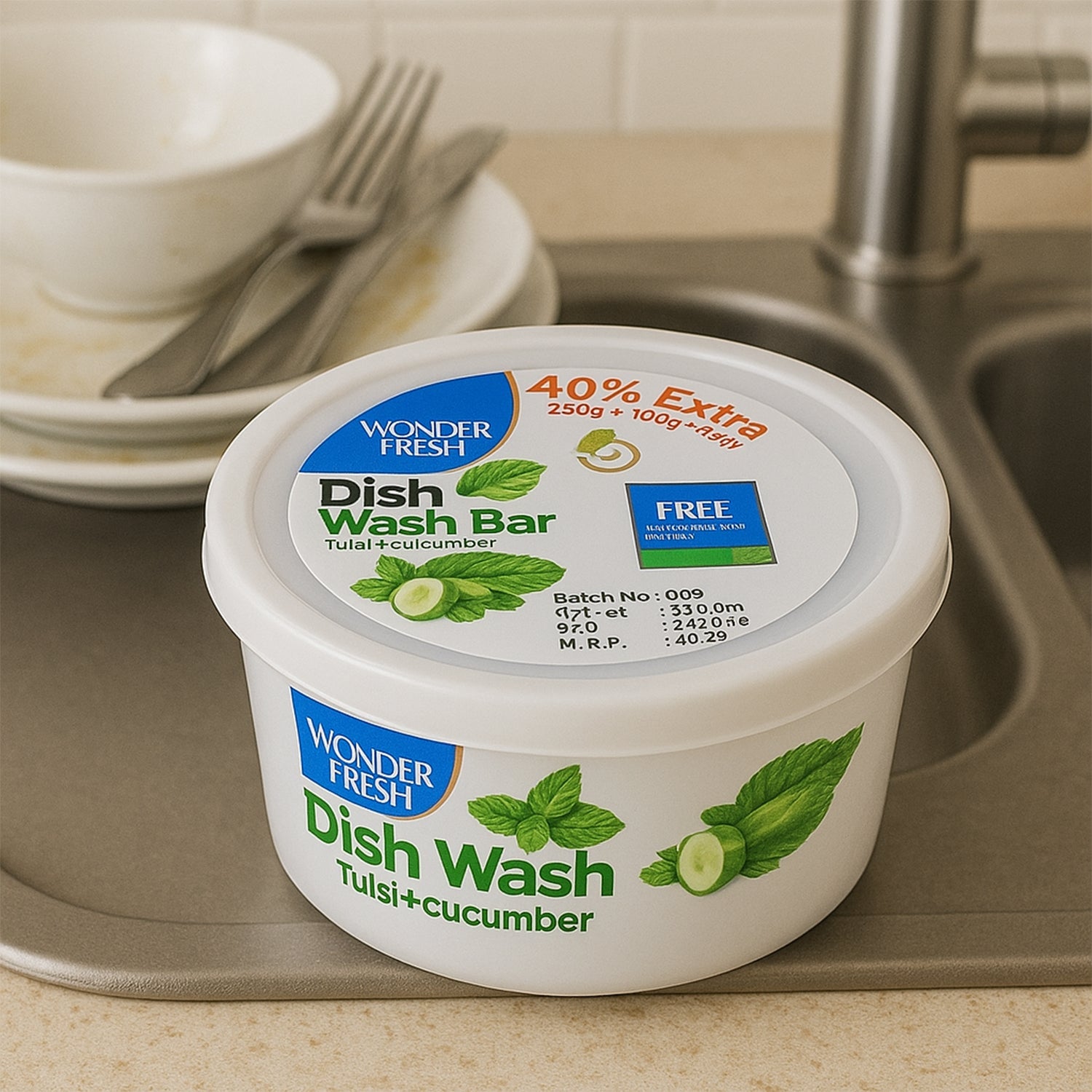 Fresh Mix Flavor Dishwash Bar 350g front view