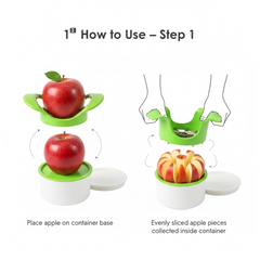 Apex Apple Cutter with Container â€“ Unbreakable ABS Body & Stainless Steel Blades