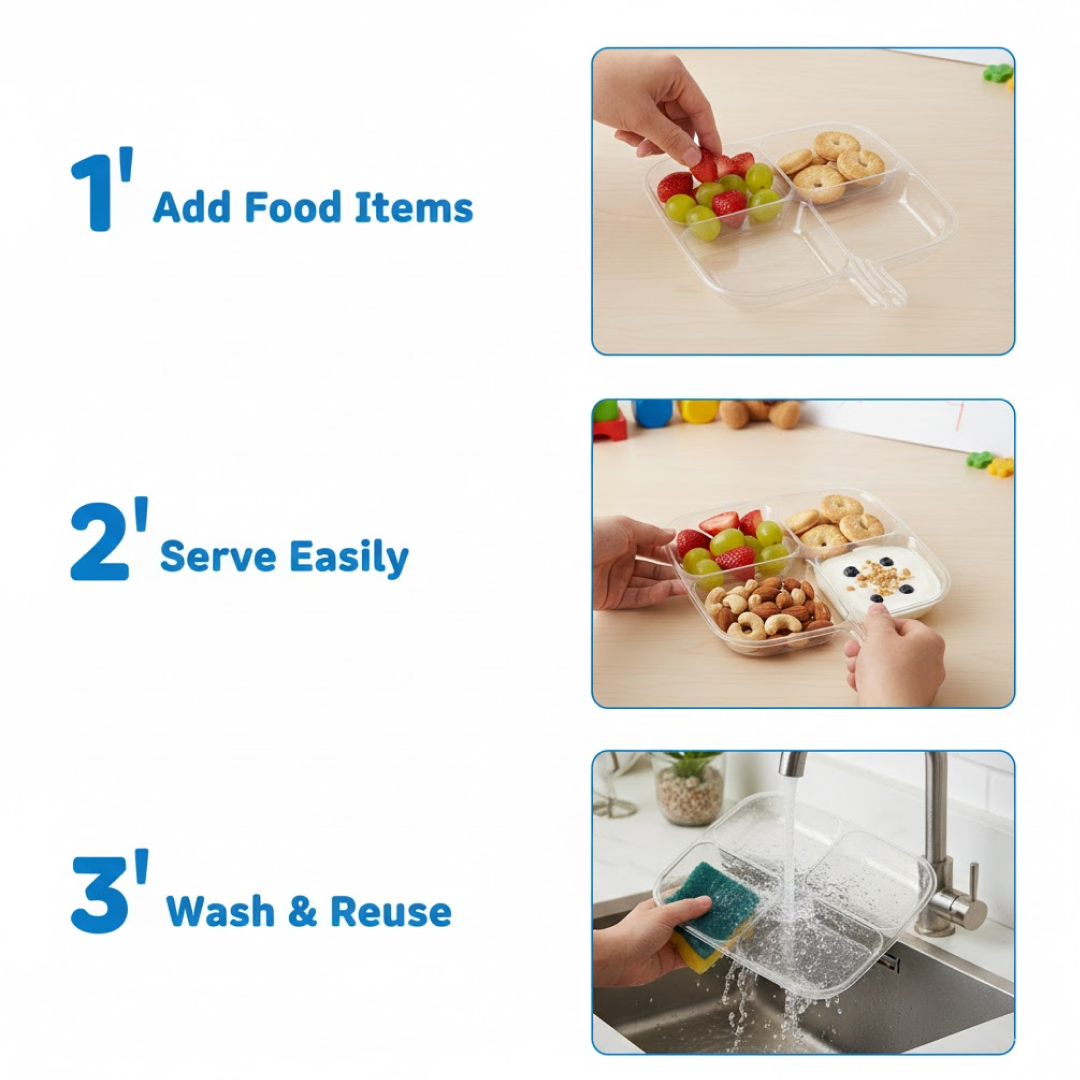 Clear kitchen tray showing anti-slip bottom for stability