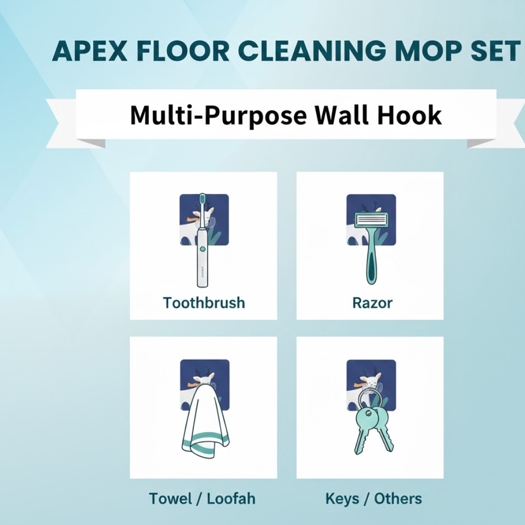 Wall hook holding kitchen towel on mounted wall
