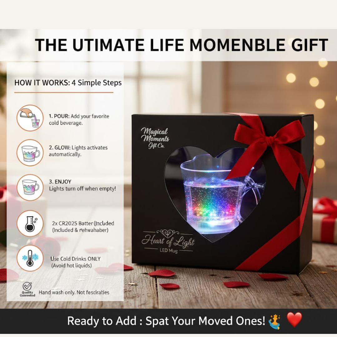 Heart-shaped LED glass cup colorful lighting