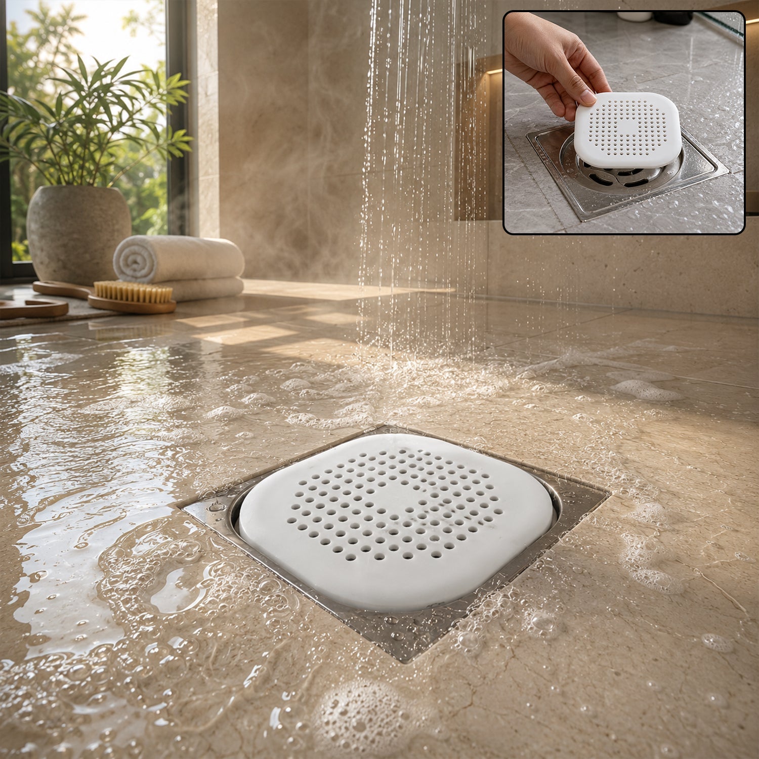 Flexible silicone floor drain cover strainer 1 pc - image 1