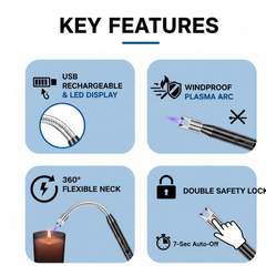 Long Flexible USB Rechargeable Lighter in use lifestyle