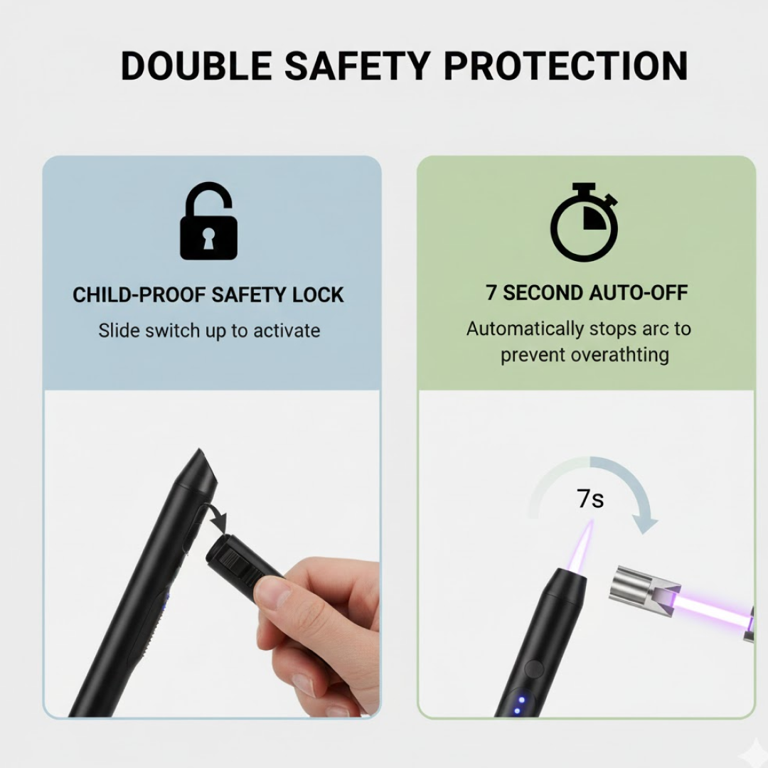 Long Flexible USB Rechargeable Lighter scale comparison