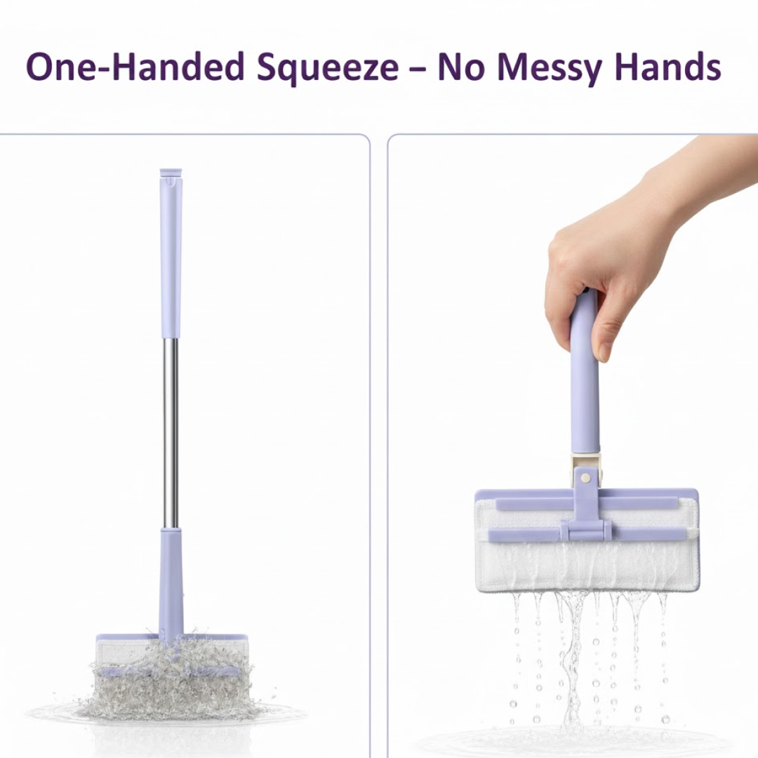Mini mop disassembled showing cloth changing mechanism