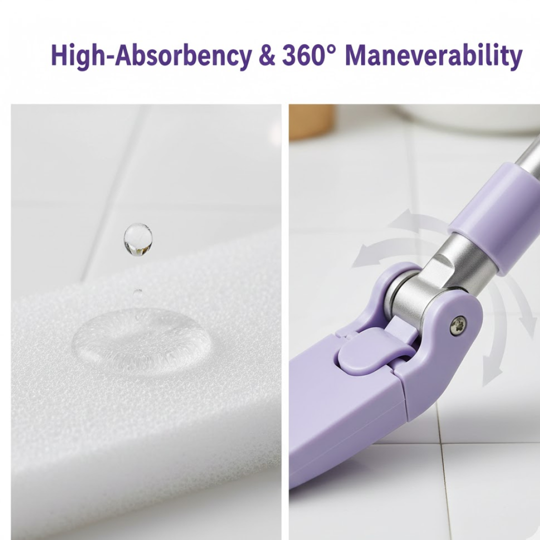 Mini mop cleaning kitchen countertop