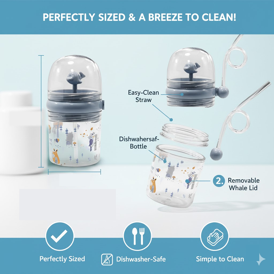 Whale Spray Sippy Cup spill-proof design