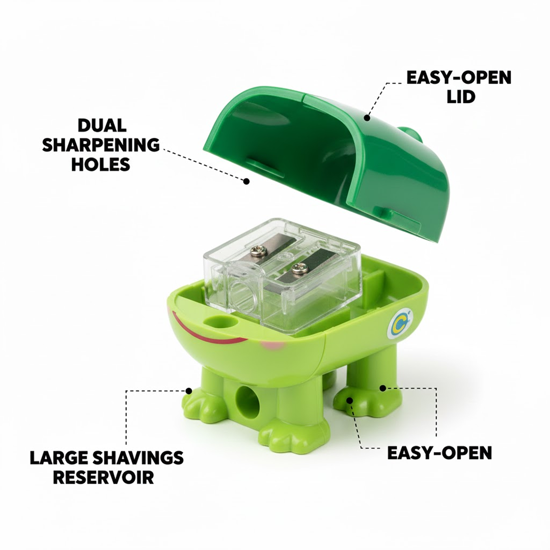 Bottom view showing shavings container