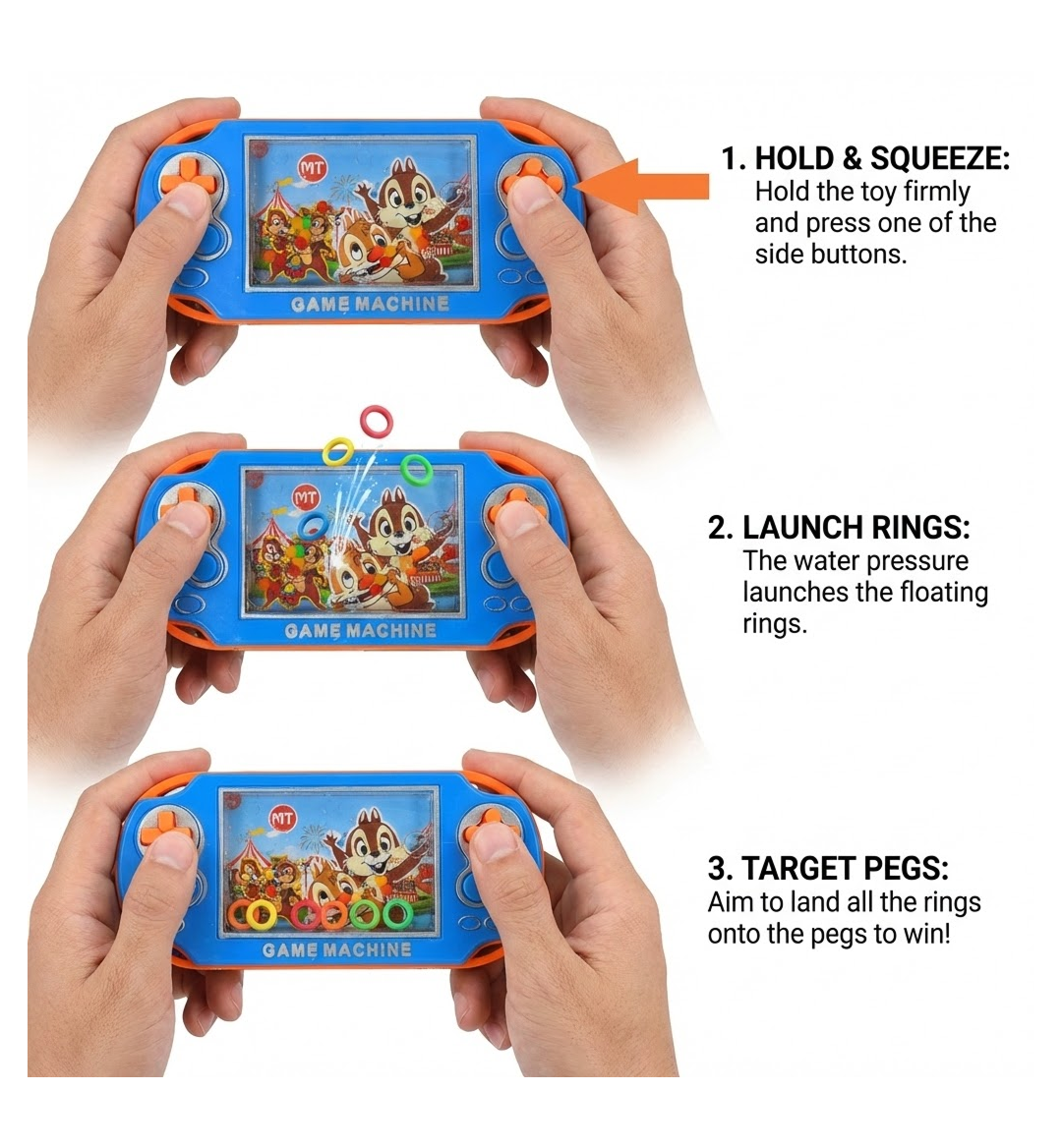 Children playing with the water squeeze game toy