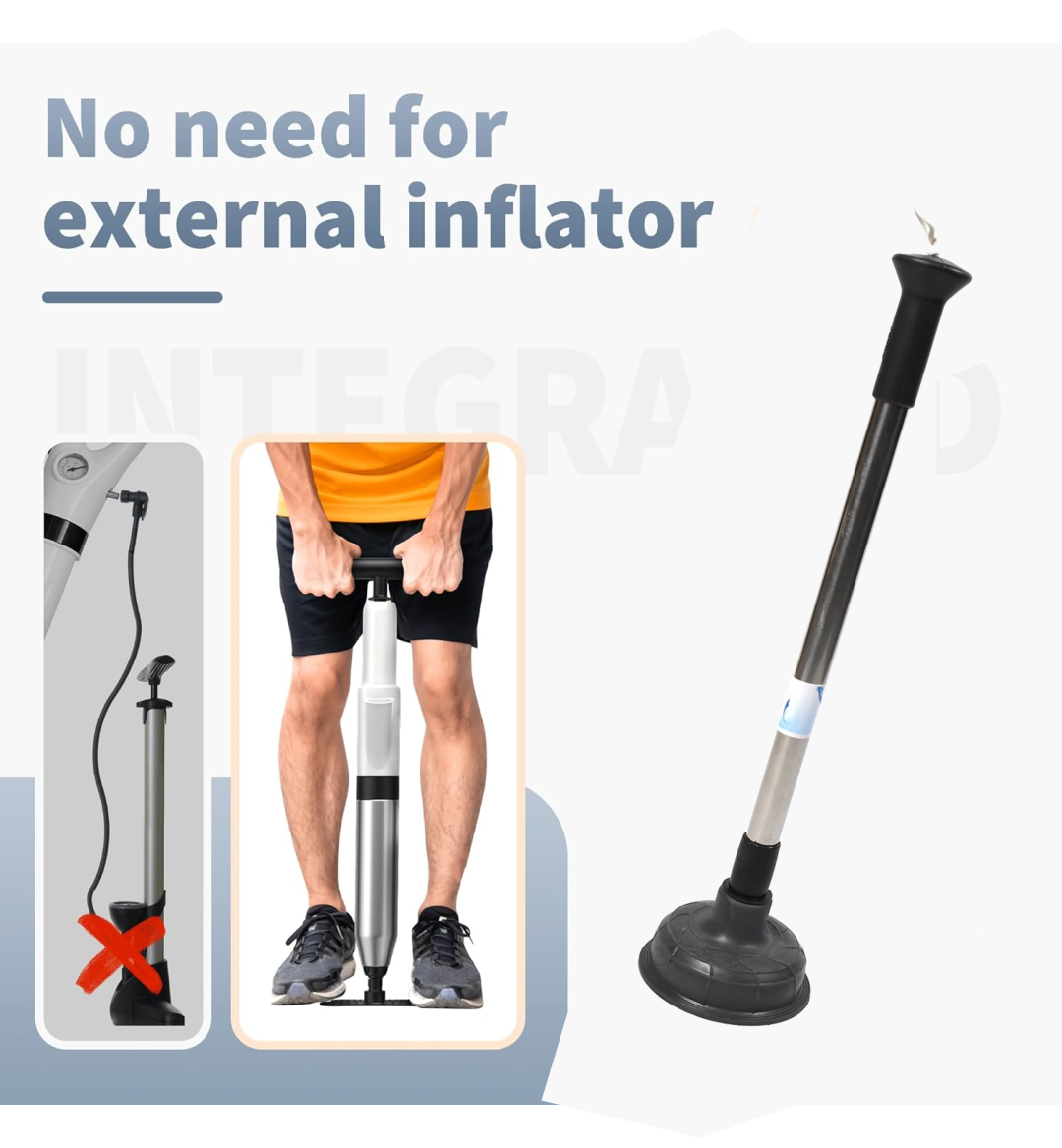 Infographic detailing benefits and features of the drain unblocker pump