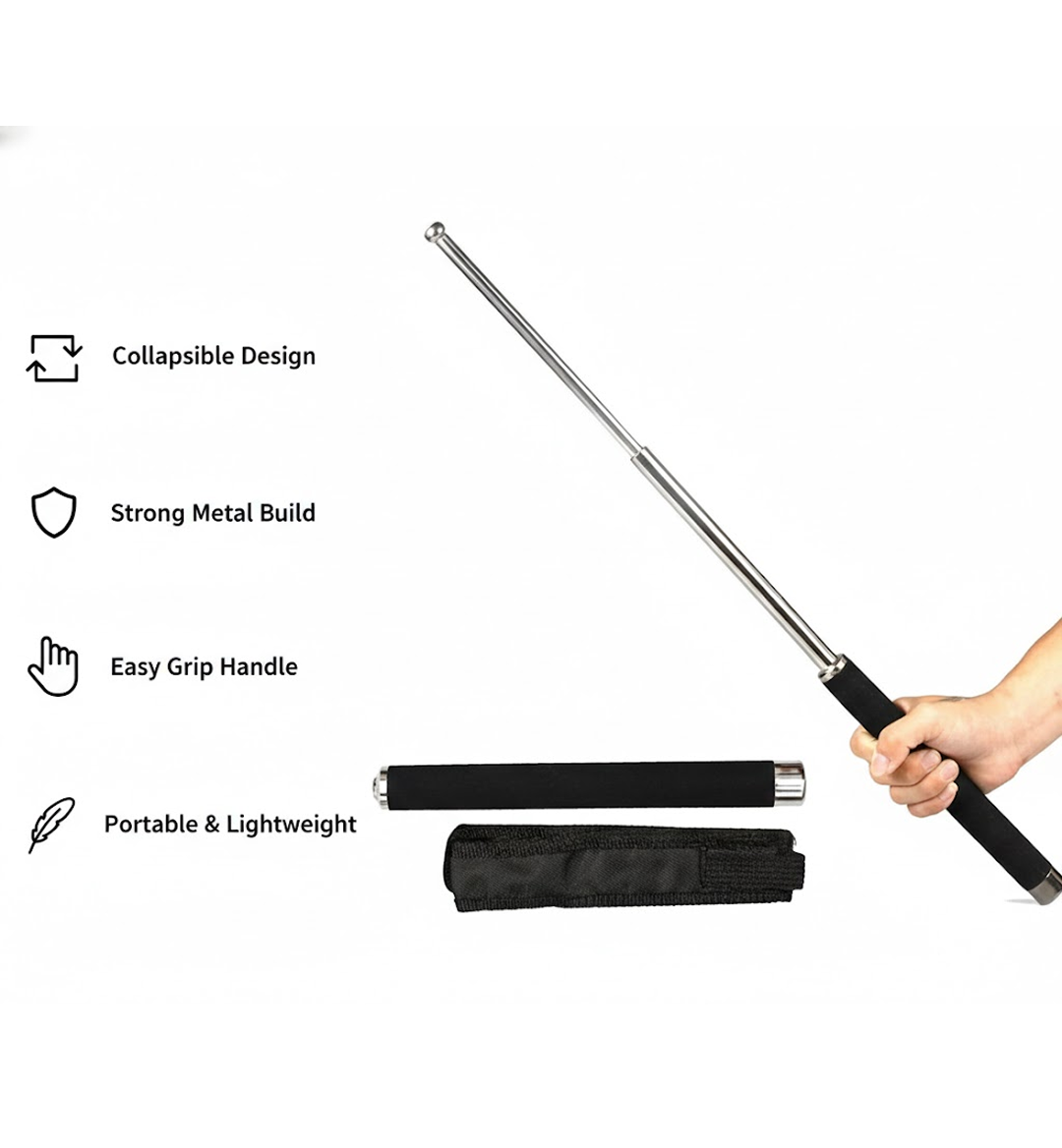 Comparison of collapsible self-defense sticks
