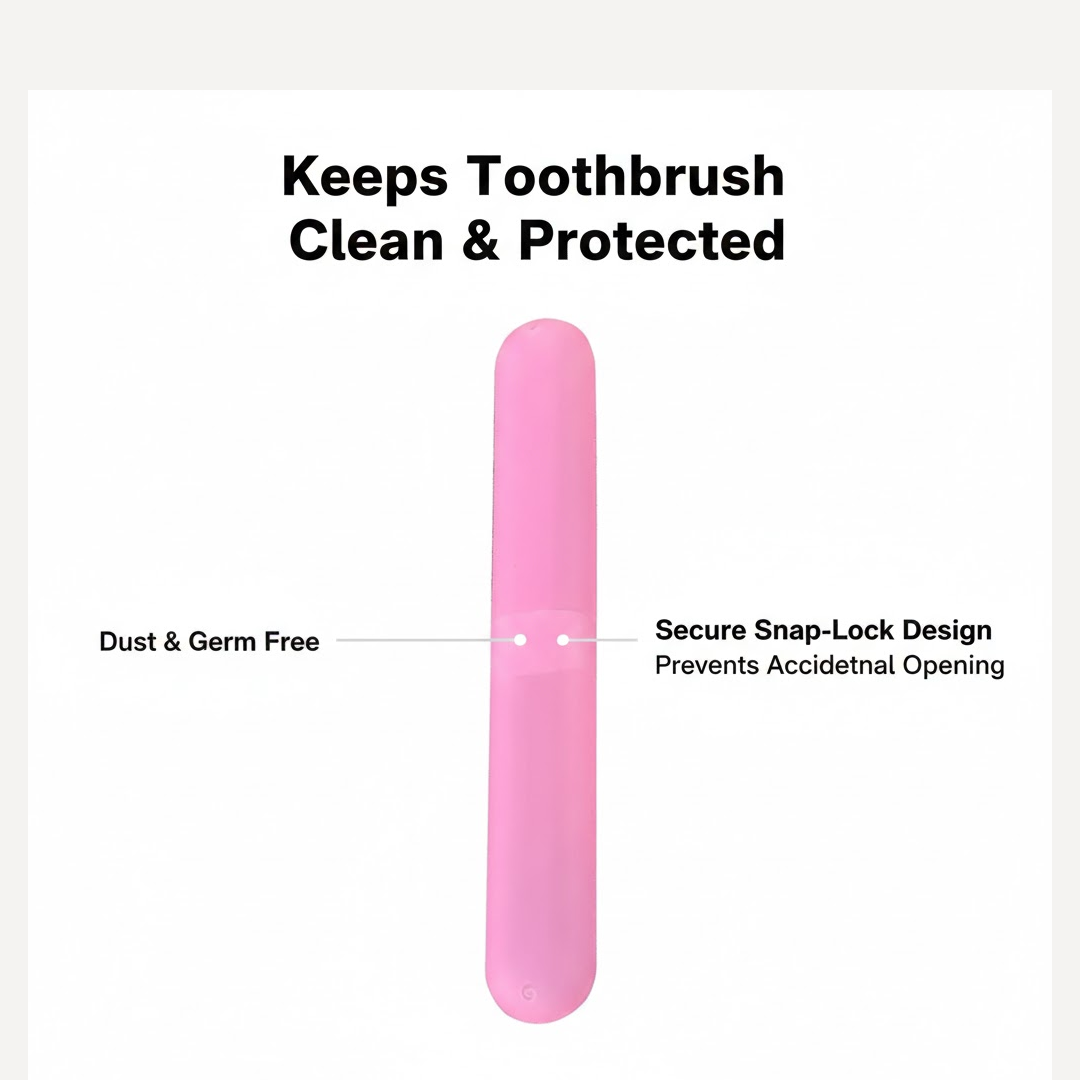 Compact toothbrush travel case with secure lid